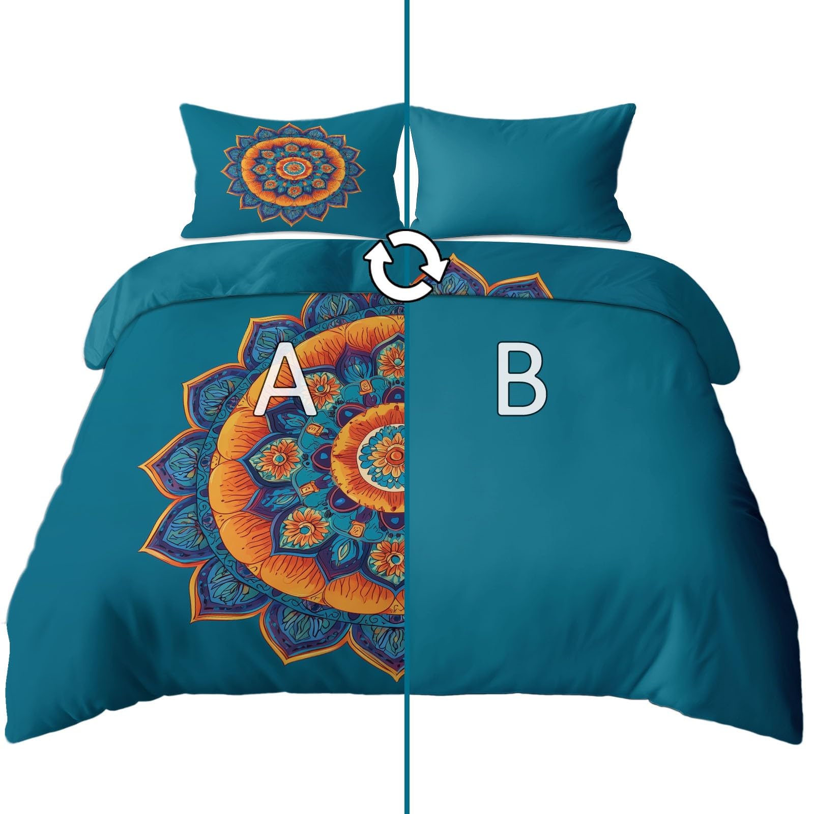 Housse de couette bleu canard de qualite superieure ideale comme cadeau de cremaillere