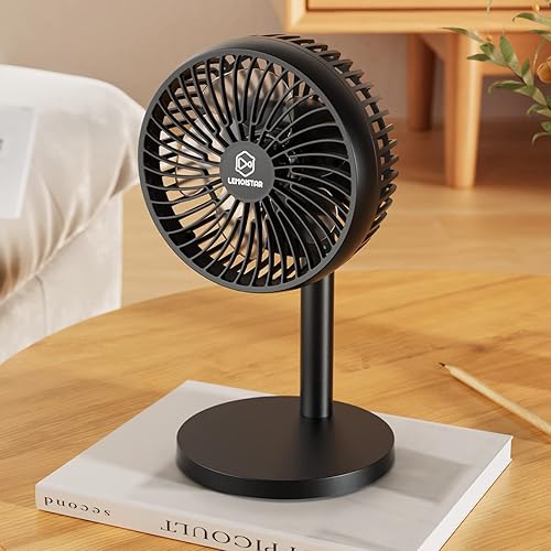 Miniatura 1 de Ventilador de escritorio de 6 pulgadas para dormitorio, ventilador pequeño USB con 4 velocidades, altura ajustable, ventilador de mesa de