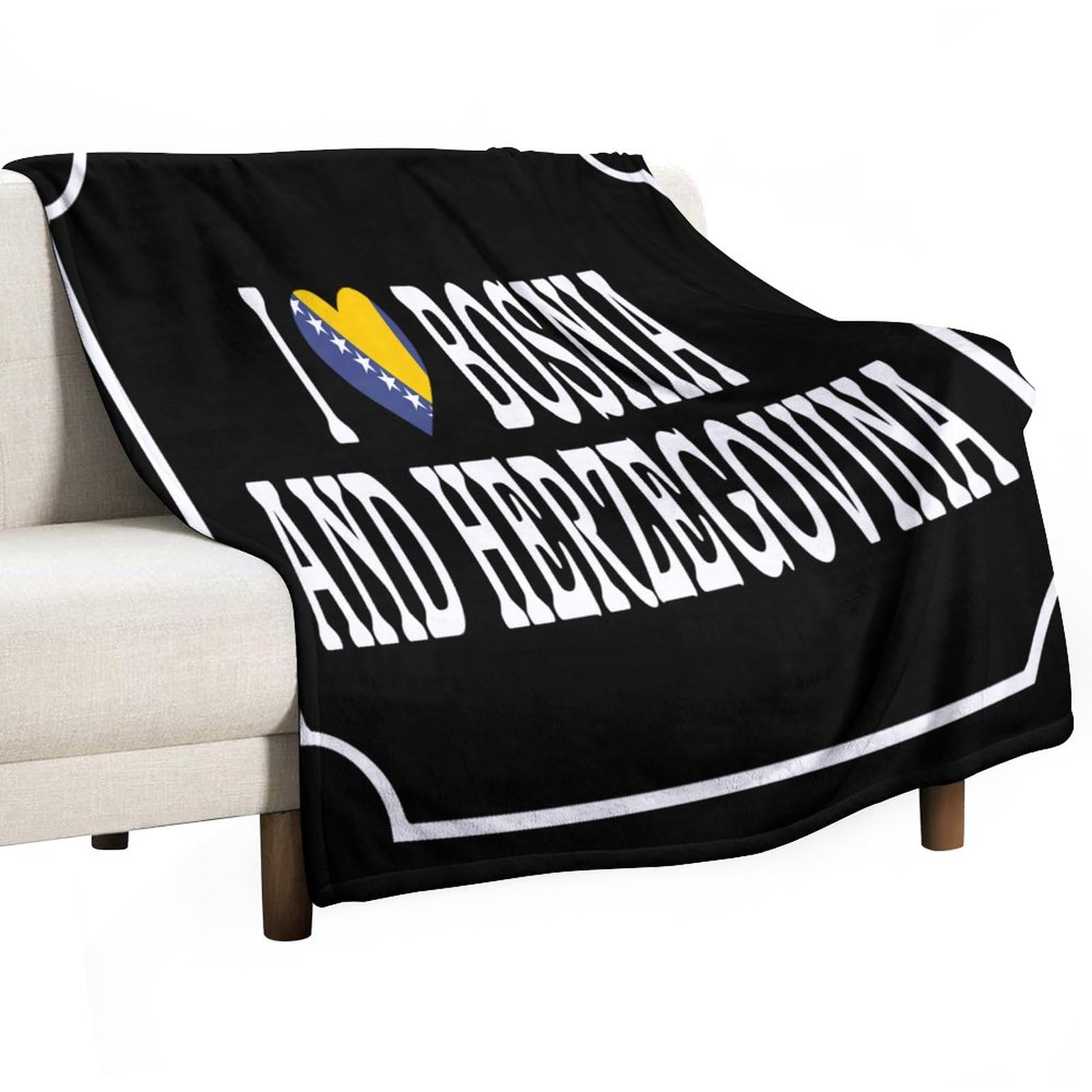 Couverture polaire Bosnie-Herzégovine 178 cm en flanelle douce pour canapé