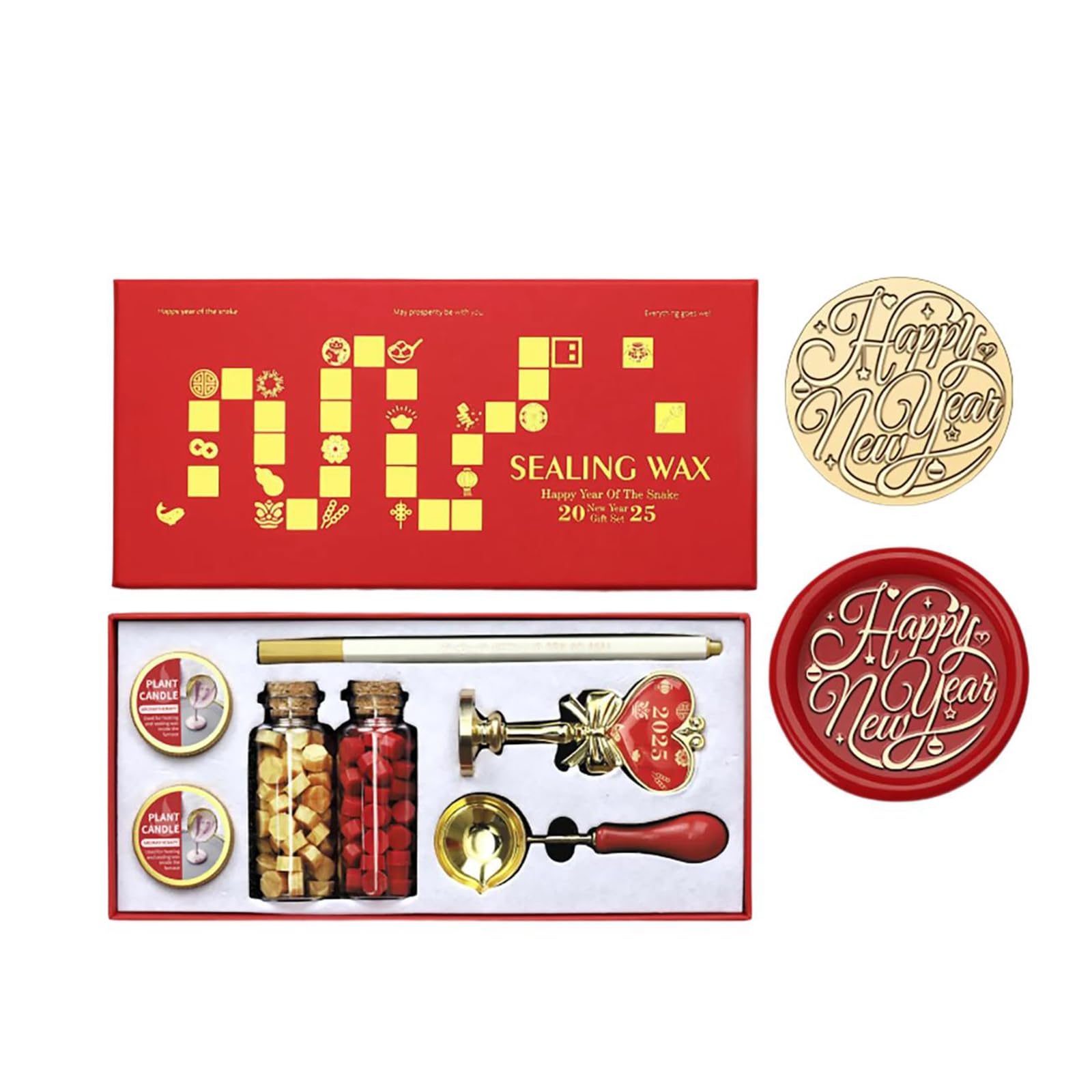 Yhplxyuus Year of the Snake Themed Seal Stamp Seal Beads Melting Spoon and Set for Envelope Card Party Invitation Decorative Envelope