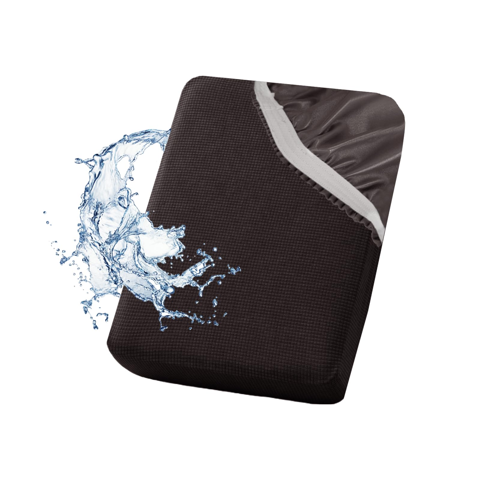 SYLC Waterproof Sofa Cushion Cover, Non-slip Sofa Seat Cushion Covers with Ties, Stretch Couch Cushion Covers Replacement (Dark Cafe,W 70-90 cm, D 70-85 cm) โ image 1