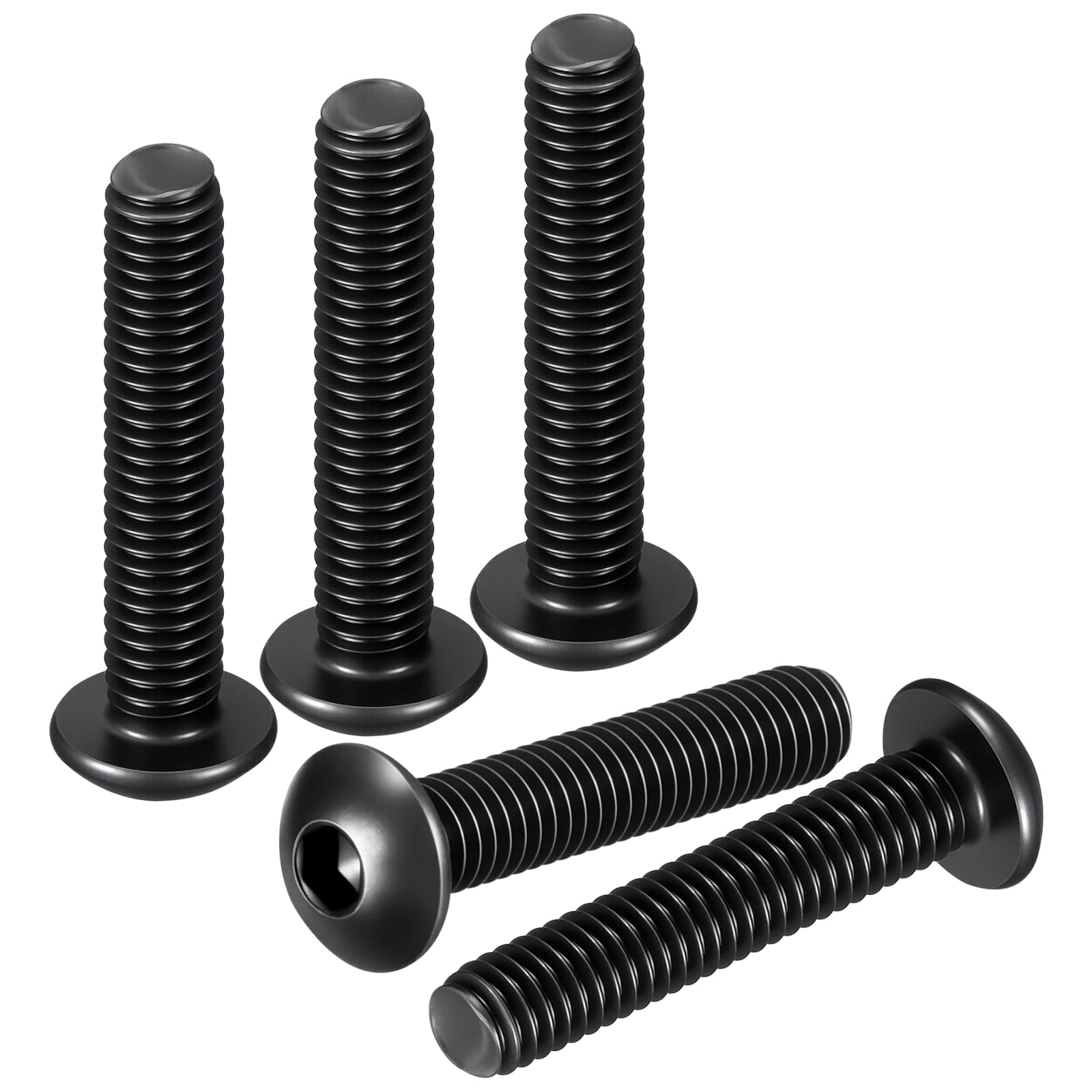 DTGN M4-0.7x20mm Button Head Socket Cap Screws - 50Pack - Good for Road Bicycle, Mountain Bike, Auto, Motorcycle - Carbon Steel Black Oxide - Hex Socket Drive Fasteners — image 1