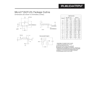 Chanzon IRLML6344TRPBF SOT-23 NMOS N-Channel Power MOSFET Transistor, Surface Mounted Device (Pack of 20pcs)