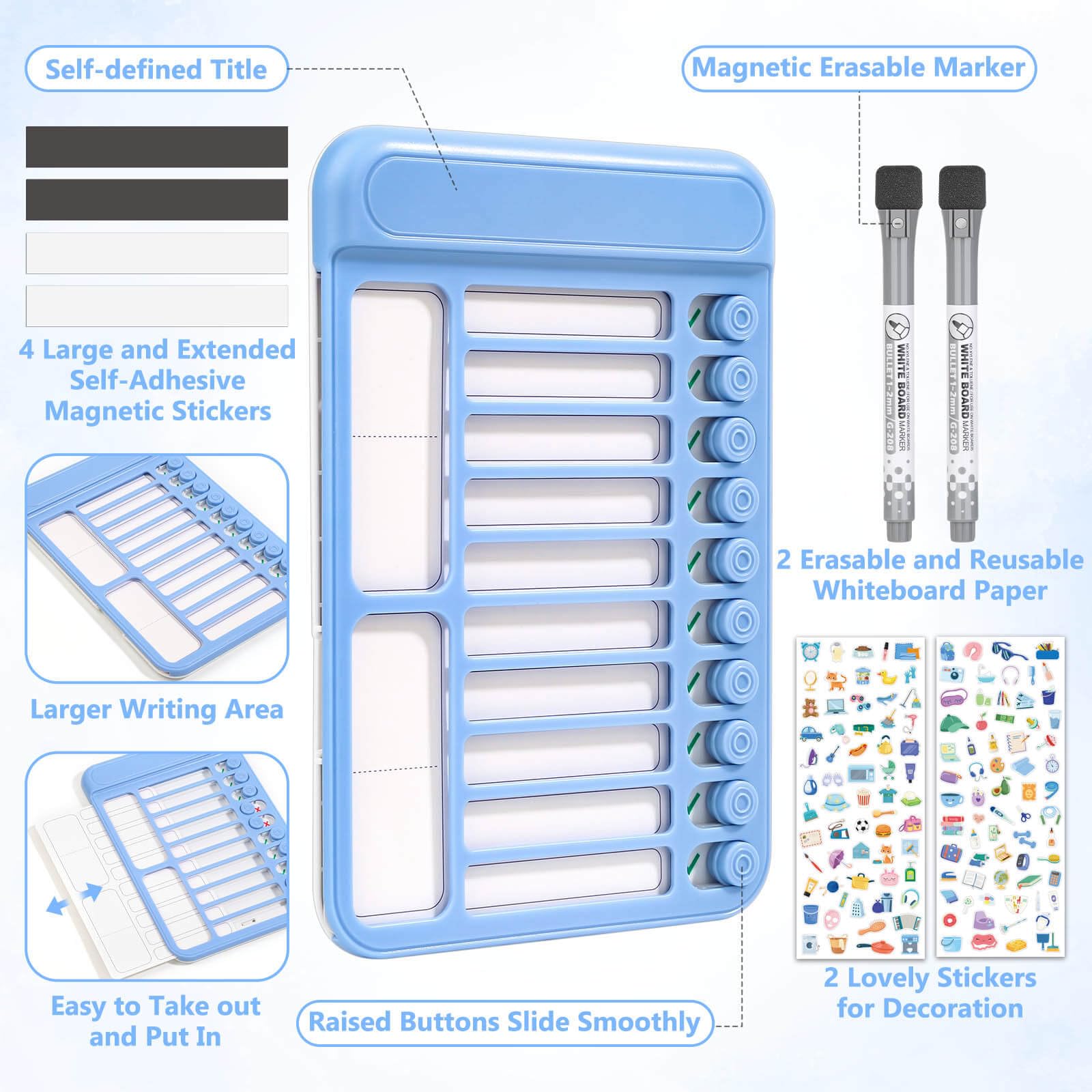 WQYWWLFR Chore Chart For Kids Dry Erase Board ADHD Tools