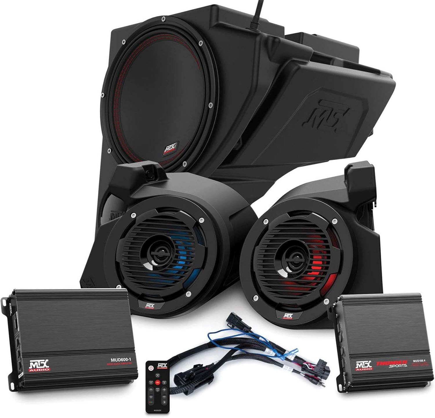 MTX Audio Sistema de Audio 3 Parlantes para Polaris RZR con RideCommand