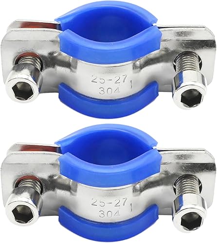 Miniatura 7 de VIKKSAER 2 abrazaderas de soporte de tubo ajustables, abrazadera de soporte de tubo de montaje en pared de acero inoxidable para montaje en techo,