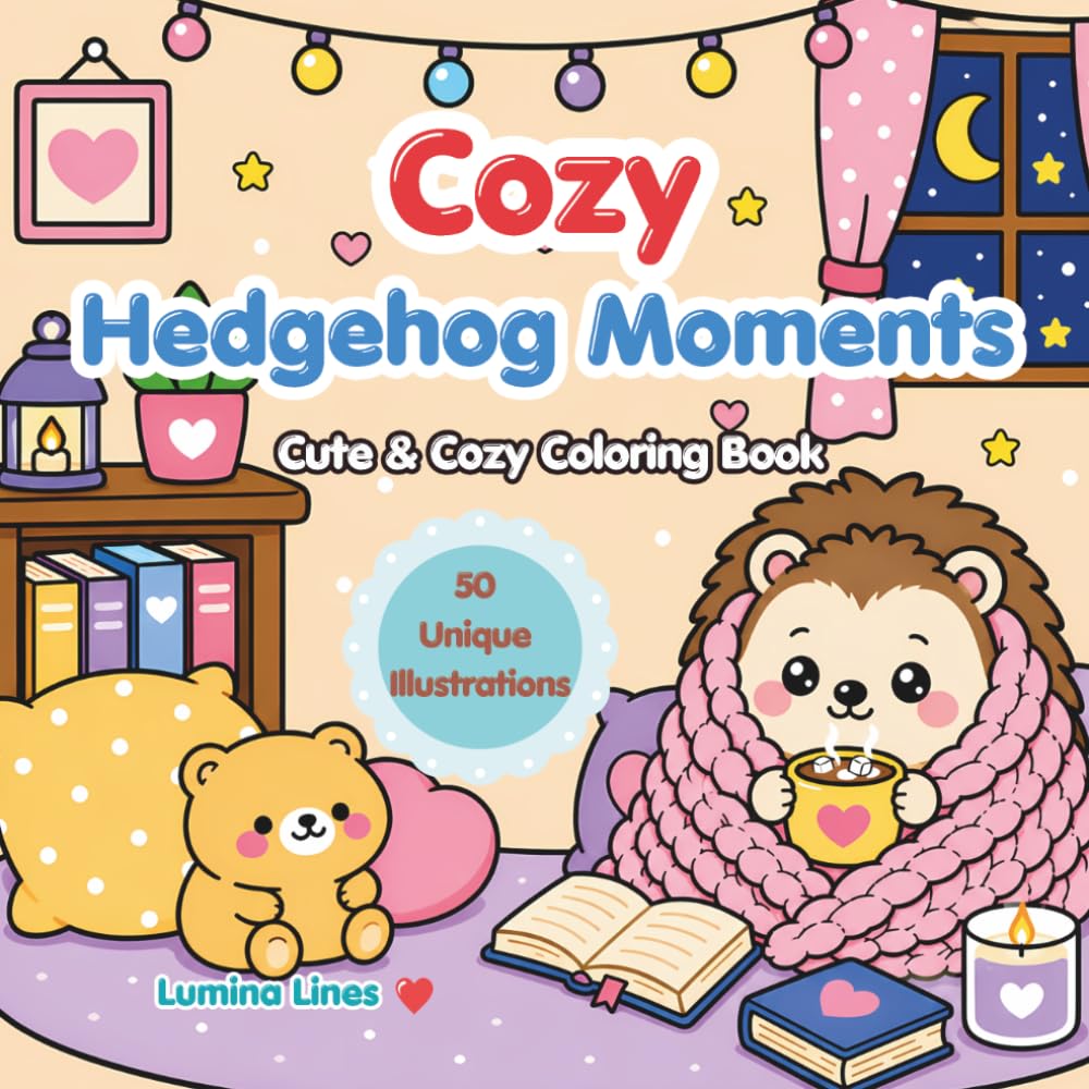 Cozy Hedgehog Moments: Bold and Easy Designs for Stress Relief and Relaxation