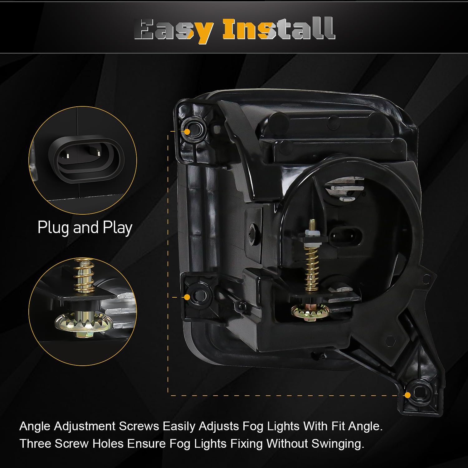 Led Fog Lights for 2013 2014 2015 2016 2017 2018 Dodge Ram 1500 & 2019 2020 2021 RAM 1500 Classic Pickup (Not Fit for Rebel Models) - Bumper Driving Fog Lamps OEM Replacement (White Light)