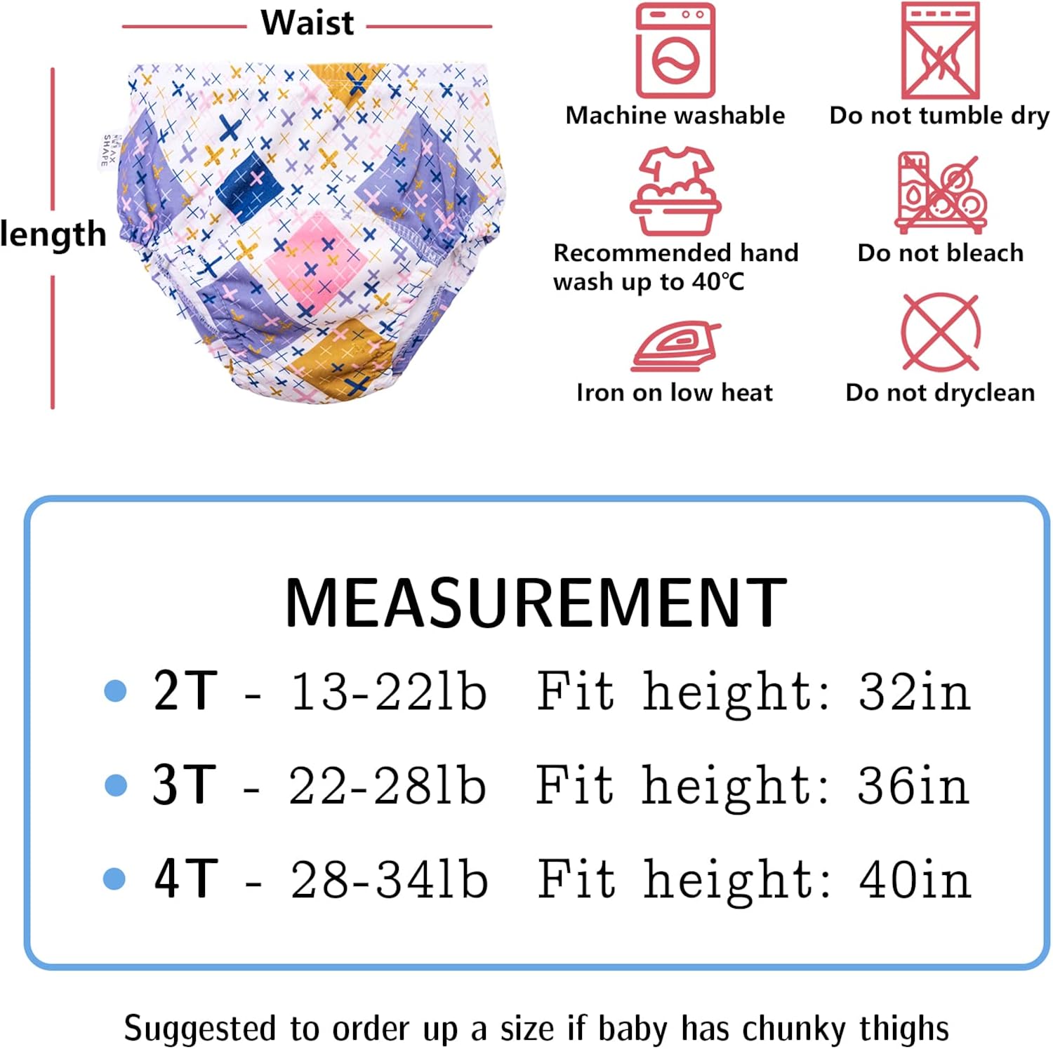 Max Shape 8 Pack Potty Training Underwear for Girls, Potty Training Toilet Pants 2T,3T,4T : Baby