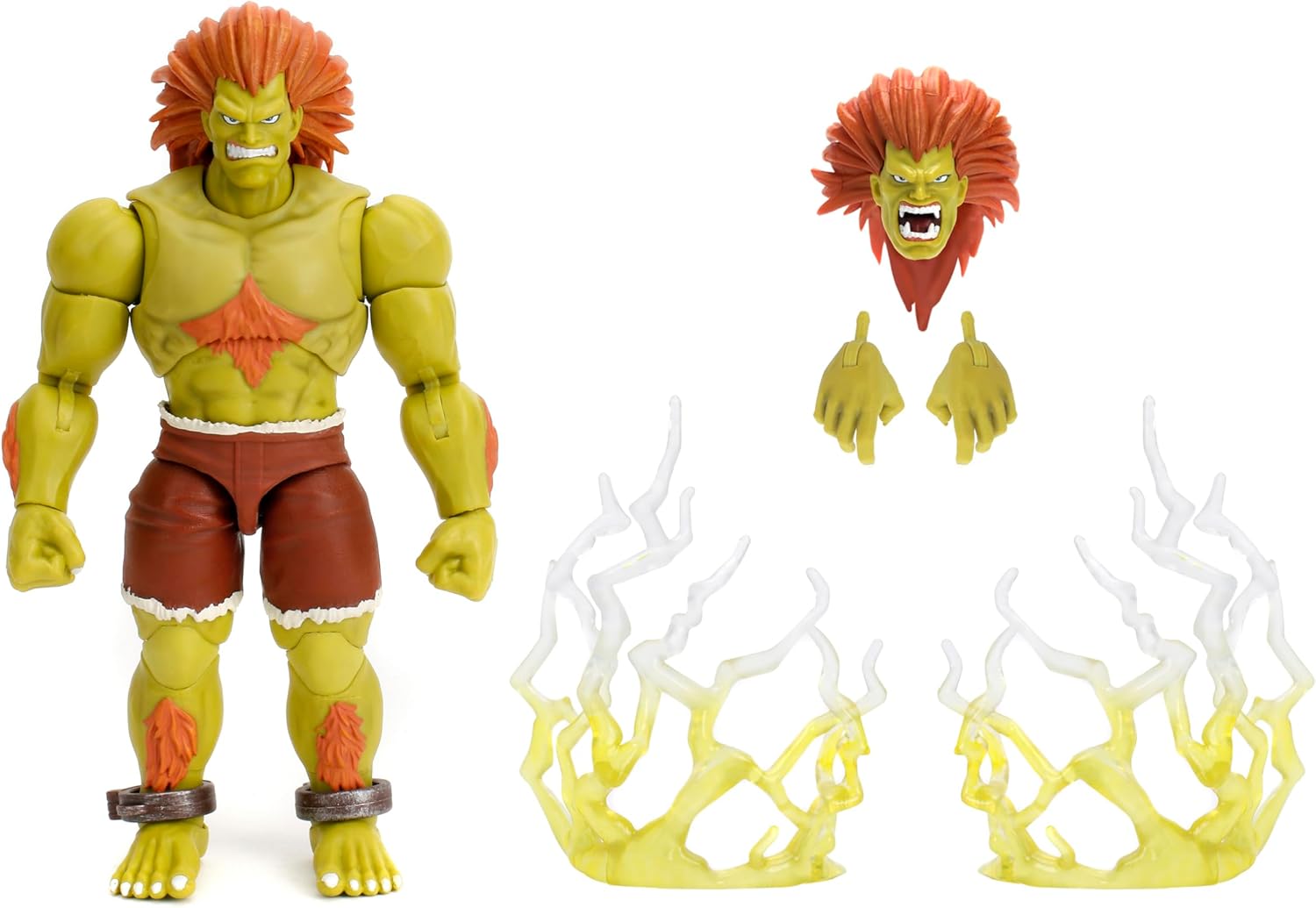 Jada Toys Street Fighter Blanka Figure (19 cm) - Movable Collectible and Action Figure from Street Fighter 2: The Final Challengers, with Alternative Head, Hands and Accessories, from 13 Years