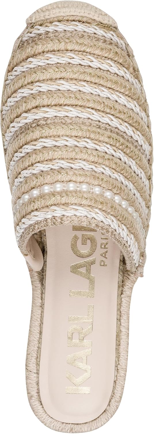 KARL LAGERFELD womens Malaysia Closed Toe Espadrille Flat Mule image 4