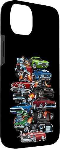 Vista 36 de Funda para iPhone 13 Hotrods, autos clásicos, coches musculosos y carros de carreras