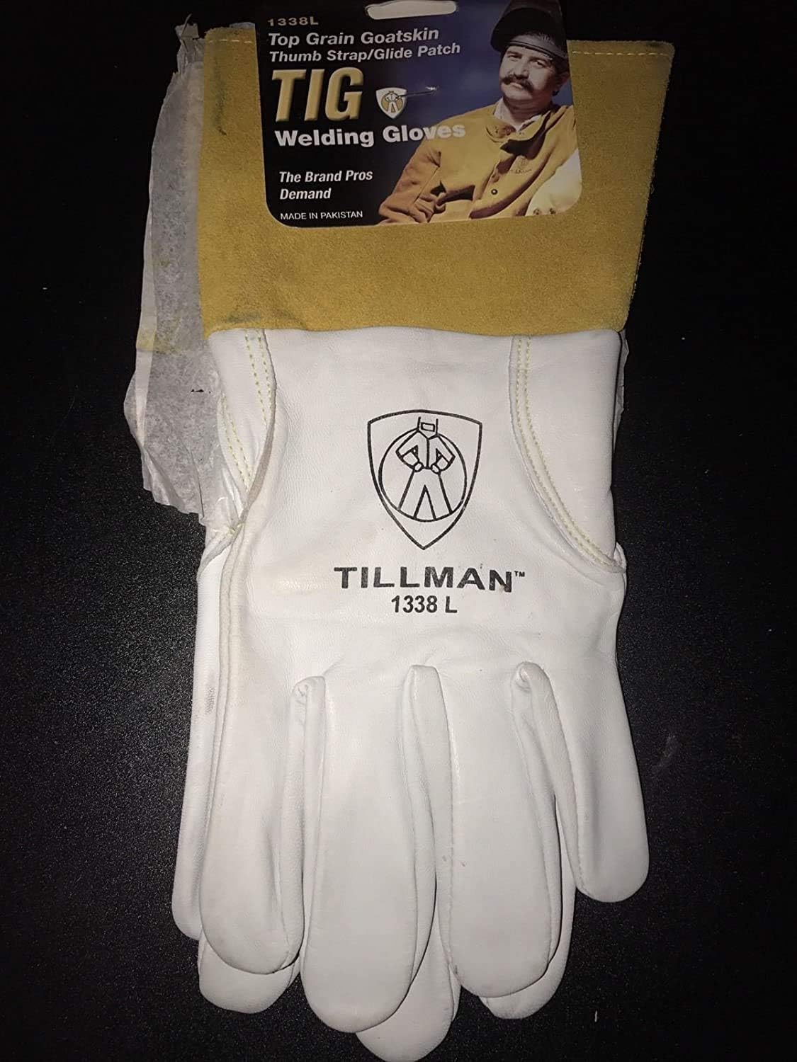 Tillman 1338 Top Grain Goatskin TIG Welding Gloves with 4" Cuff, Small - Arc Welding Accessories - 