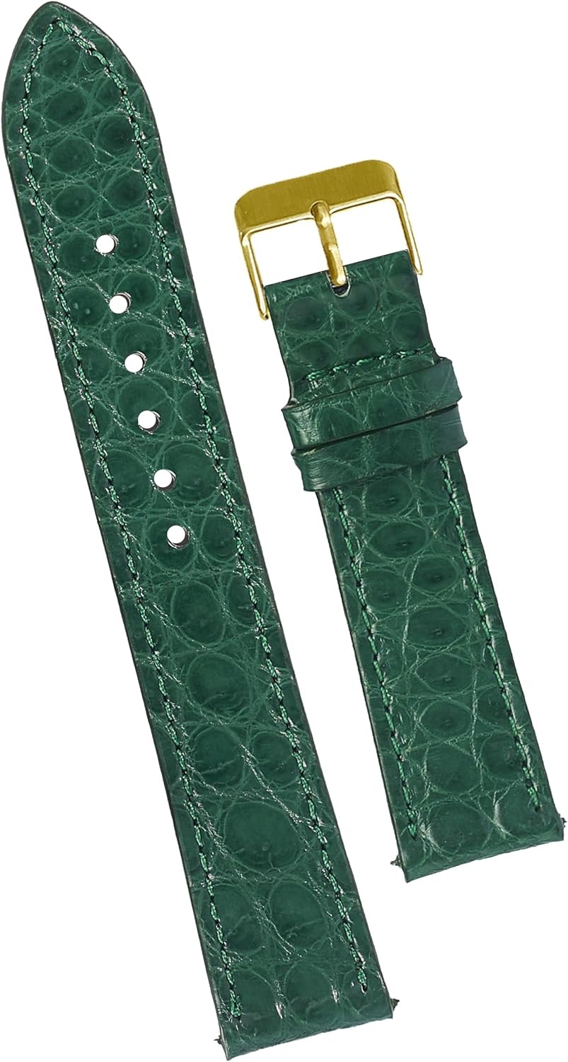 vinacreations Handmade Slim AIIi-gator Watch Band Men Quick Release Thin Croc Premium Flat Leather Watch Strap Replacement Bespoke 18mm 19mm 20mm 21mm 22mm 24mm