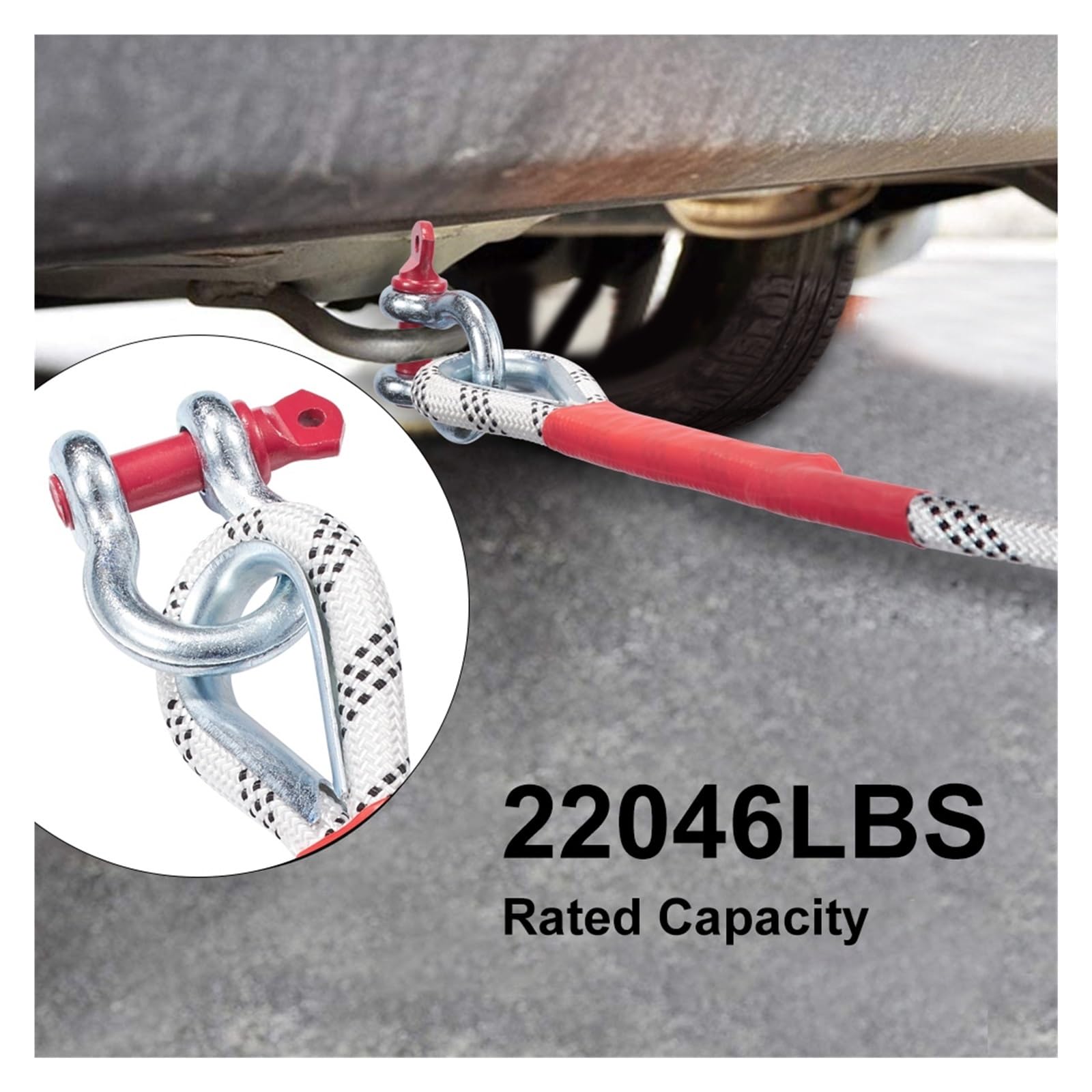 10 Tonnen 5 Meter Abschleppseil for Auto Heavy Duty Offroad LKW Abschleppen Zugband Snatch Anhänger Kabelwinde Traktion Hohe WiderstandsfäHigkeit