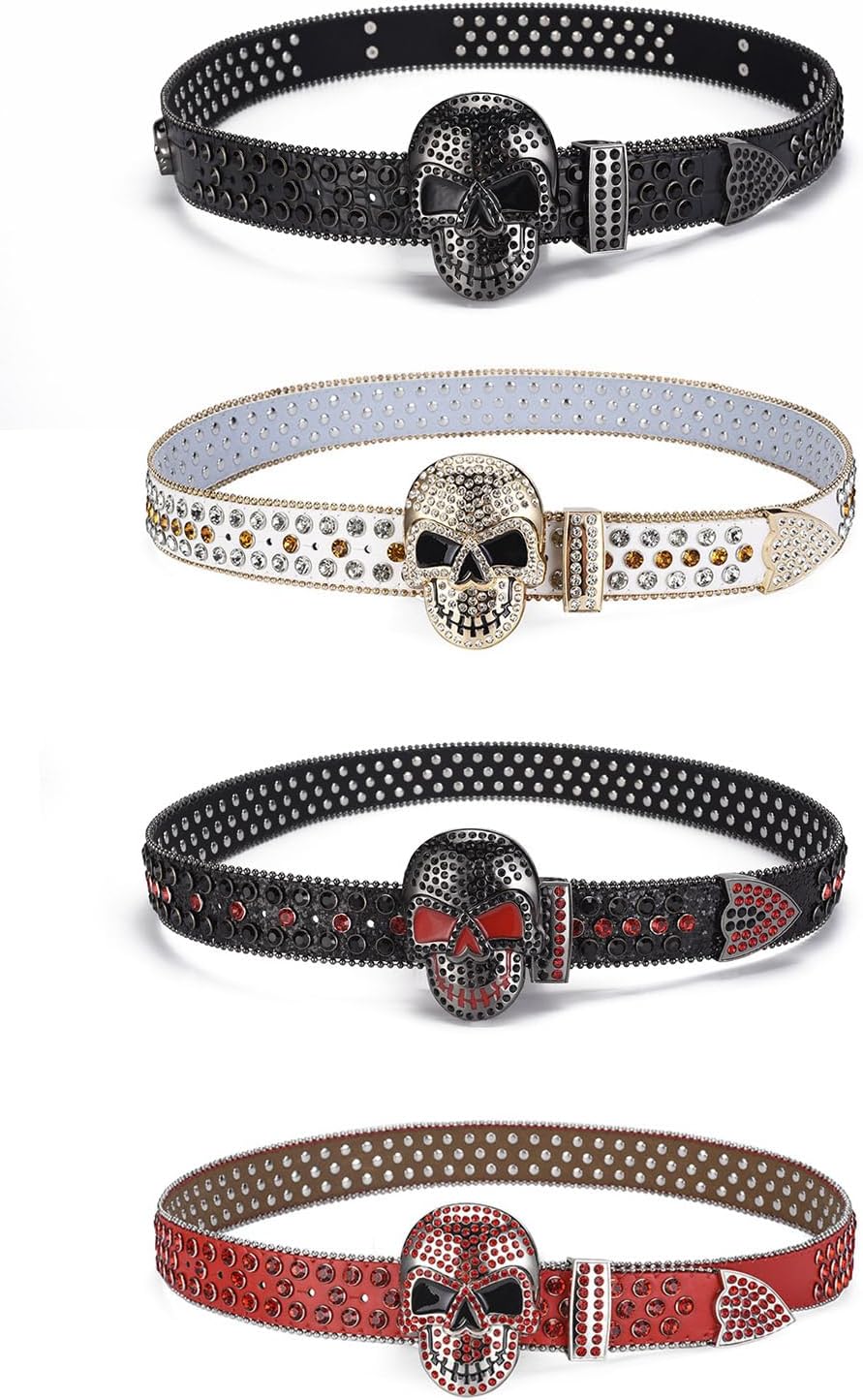 Skull Waist Belly Chain Belt for Women Girls Skull Prom Banquet Club Party Blingbling Diamond-Studded Belt