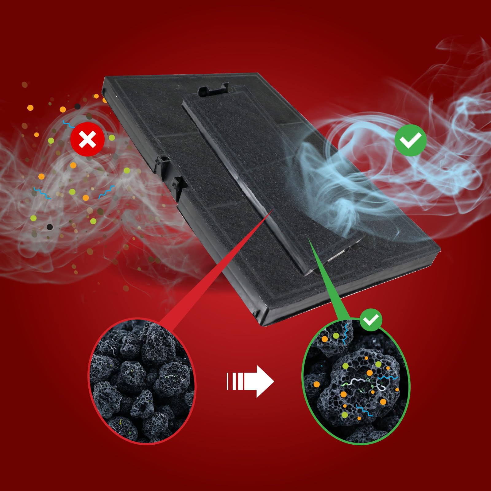 SPARES2GO Filtr węglowy do okapu kuchennego Siemens LC67 LC87 LC91 LC98 (2 filtry)