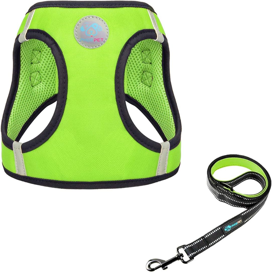 PHOEPET Stepin Dog Harness and Leash Set, Reflective