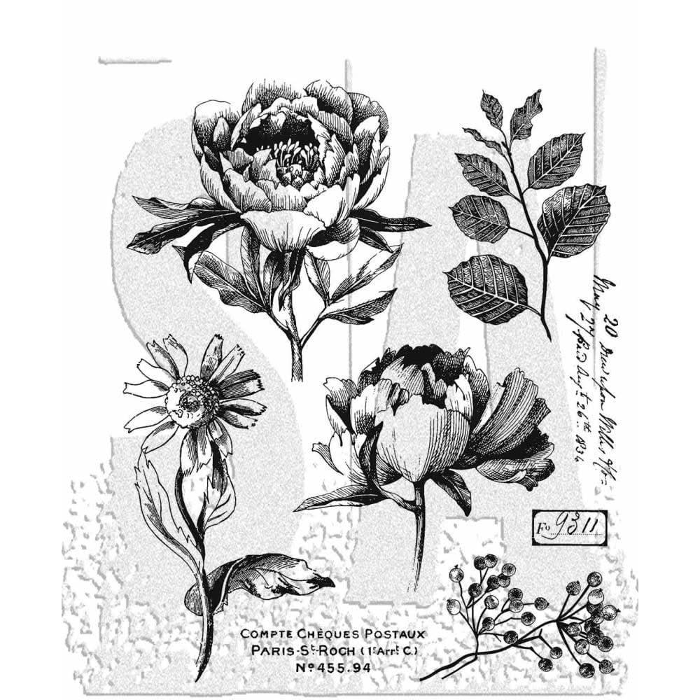 Amazon.com: Tim Holtz Cling Stamps - French Garden - CMS487 : Arts