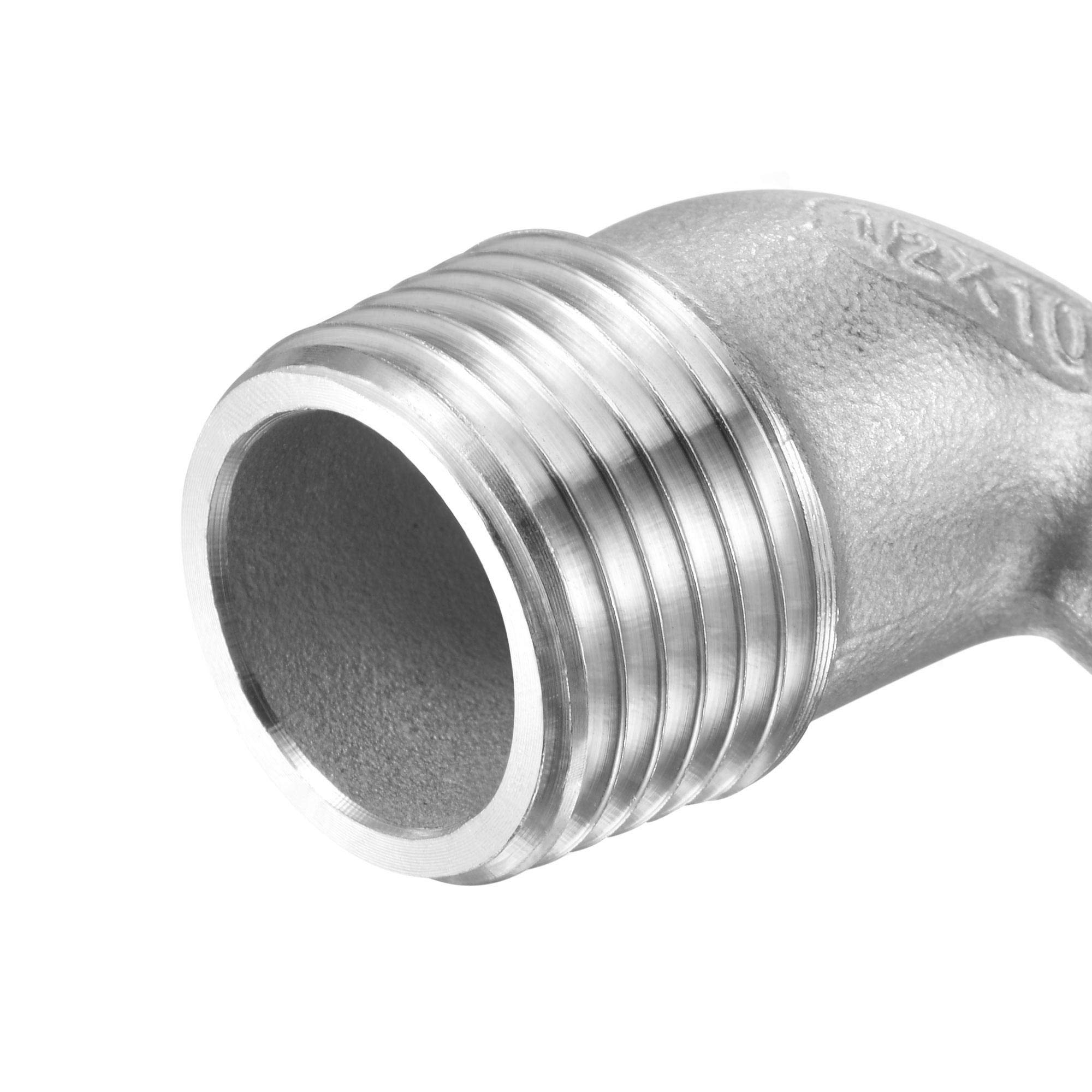 Codo De 90 Grados Para Manguera - Acero Inoxidable 304, Roscas G1-1/4 Macho, Diámetro 32 Mm, Para Agua, Combustible O Aire