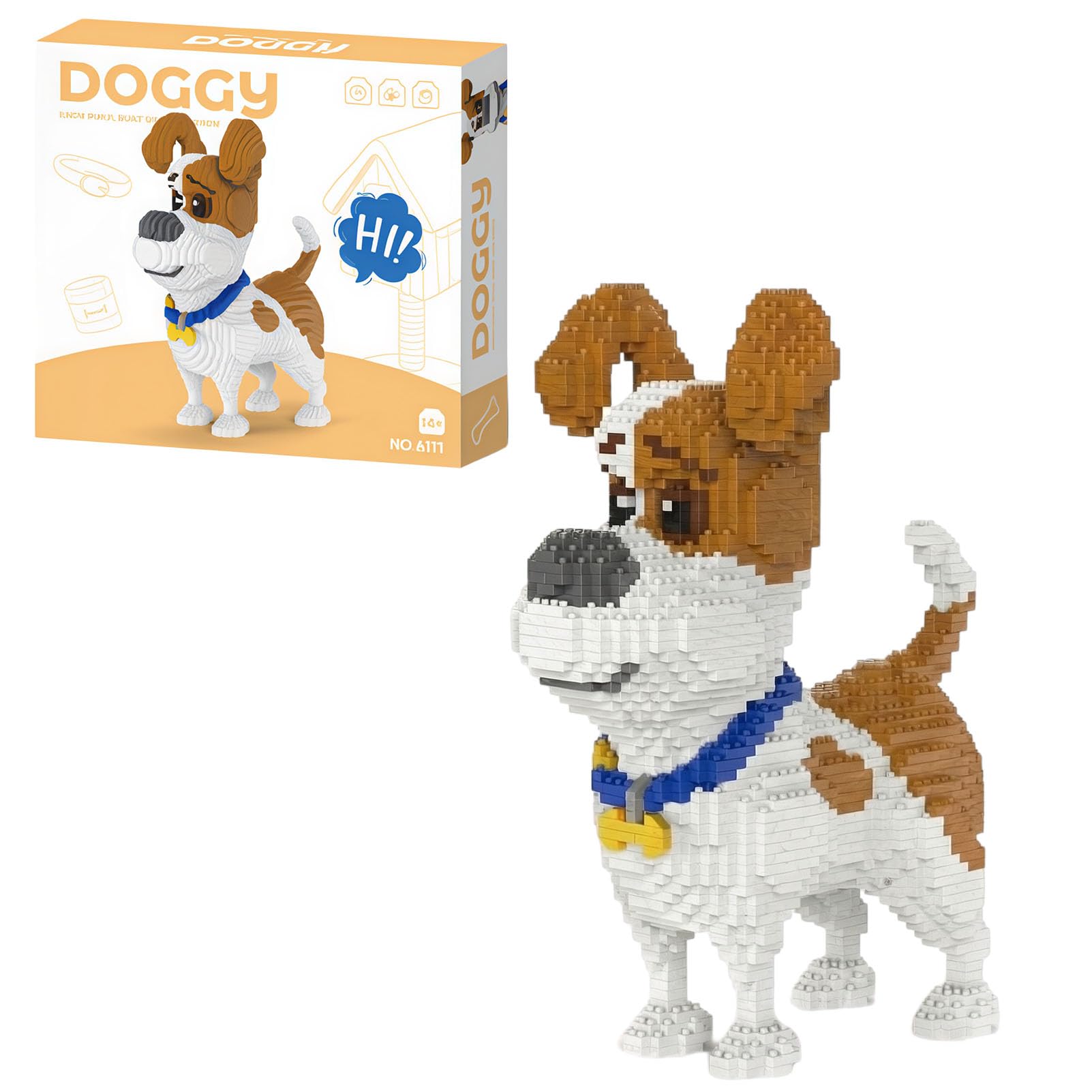 Russell Terrier Dogβ Building Blocks Set, Mini Bricksβ Adult Construction Toy, DIY Giftβ for Adults, Ideal for Home Displayβ and Office Decoration