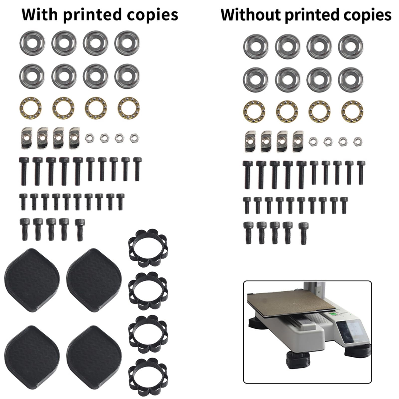Piedini antivibranti autolivellanti omnidirezionali per stampanti 3D P1S/P1P/X1E, riducono il rumore