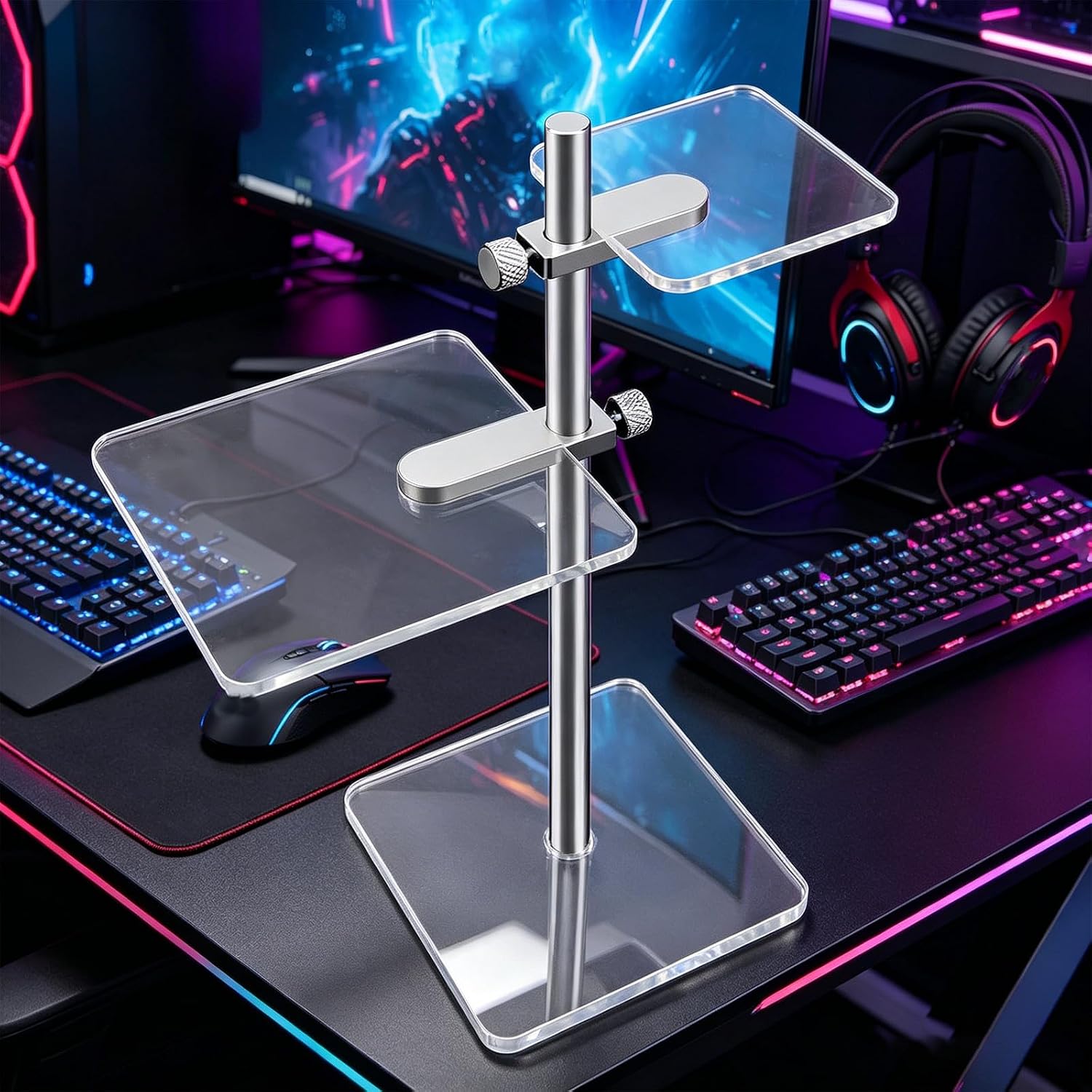 Sturdy Acrylic Small Stand Featuring Adjustable Legs for Optimal Viewing and Stability Clear Planner Stand