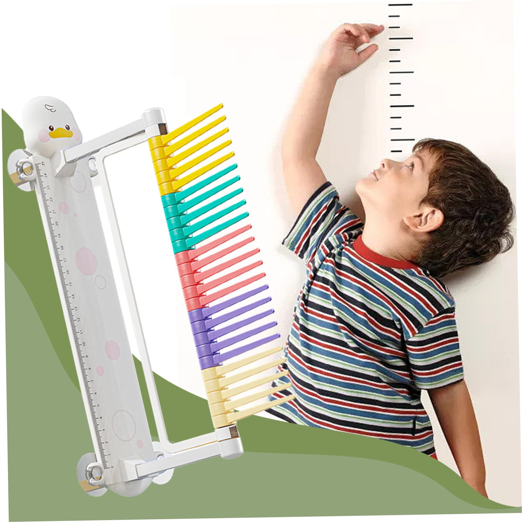 Vertikaler Hochsprung -Testpol für Kinder, Cartoonente Wandmontage vertikaler Sprungmessung, angenommener vertikales Sprungmesswerkzeug für Kindergarten