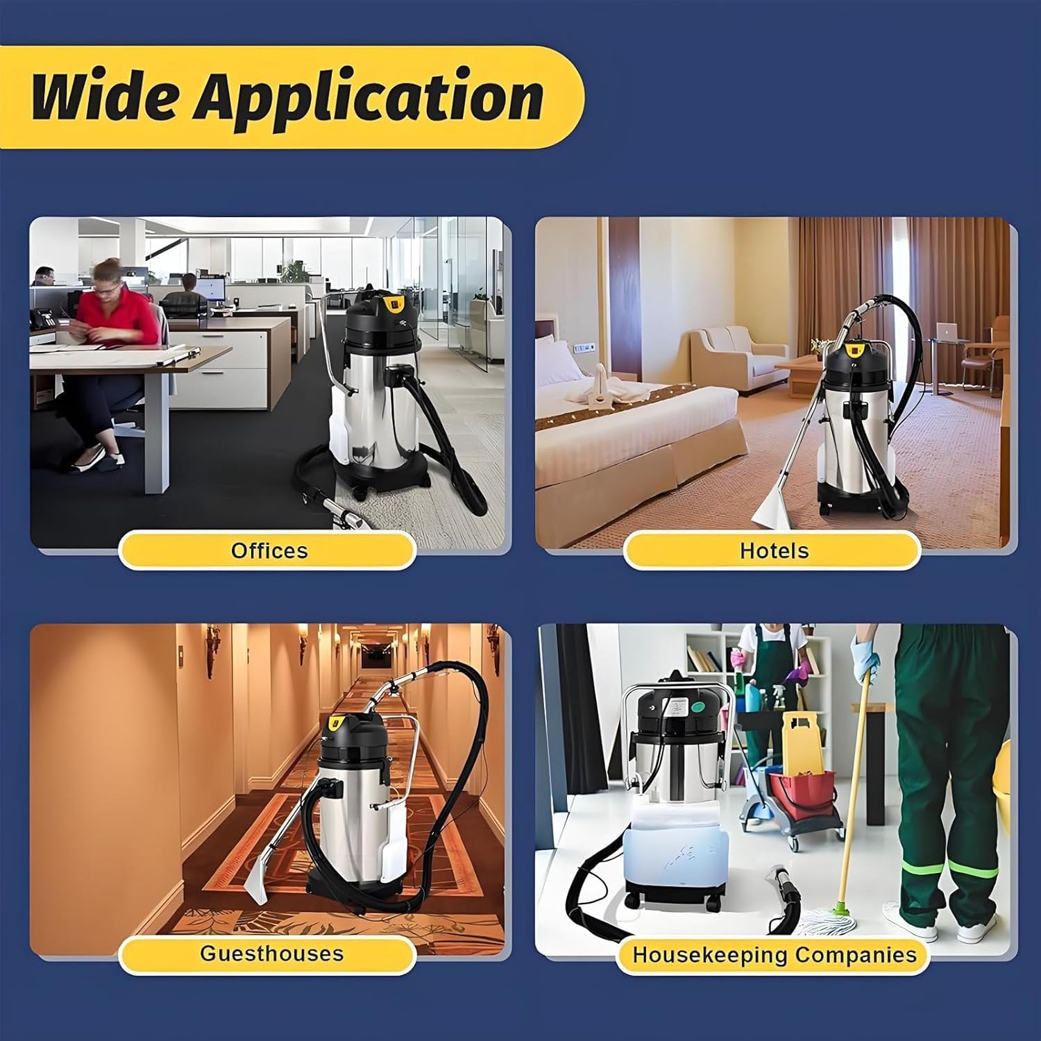 Aspiradora extractora Comercial para Limpieza de alfombras, sofás, Cortinas y moquetas, limpiadora de alfombras portátil, máquina para Suelos de 40 L/10,56 galones (40 L).