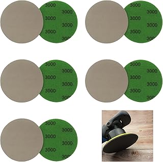 3 Inch (75mm) 3000 Grit Hook and Loop Sandpapers Wet Dry Water Sander Sheets Wear-Resistant Sander Discs Grits for Metal Sanding and Car Polishing，10-Pcs