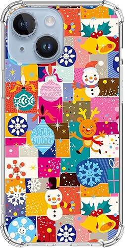 Miniatura 2 de Funda compatible con iPhone 14, transparente con diseño de camión de Navidad antiguo para niñas y mujeres, funda protectora delgada de TPU suave,