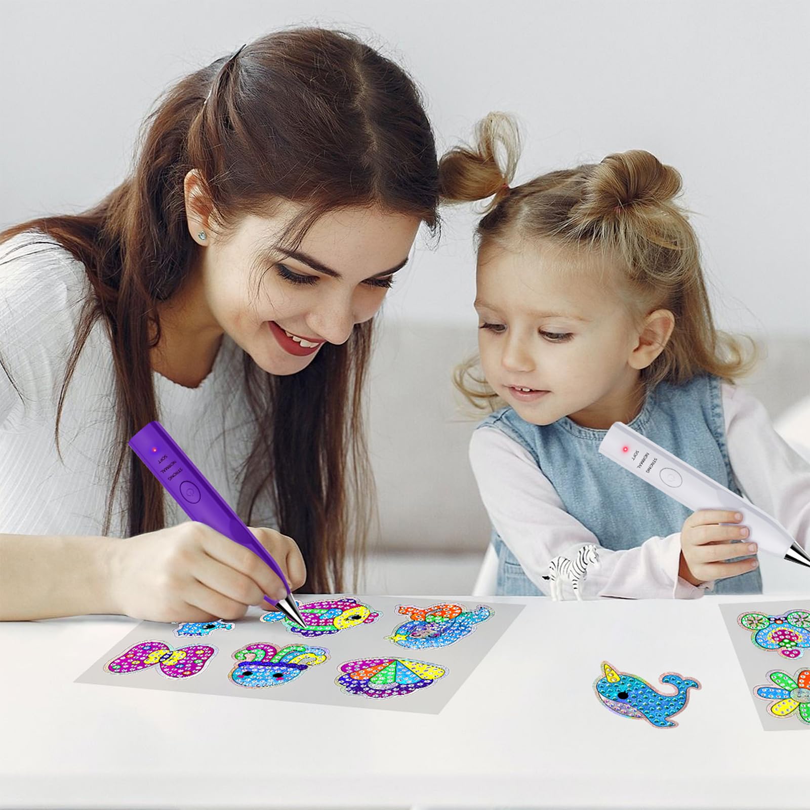 Diamond Painting Stift, Elektrischer Diamond Painting Stift Kabellos, Type-C Aufladung, Ergonomisch, Diamond Painting Zubehör Set für Diamant Painting Erwachsene Blider
