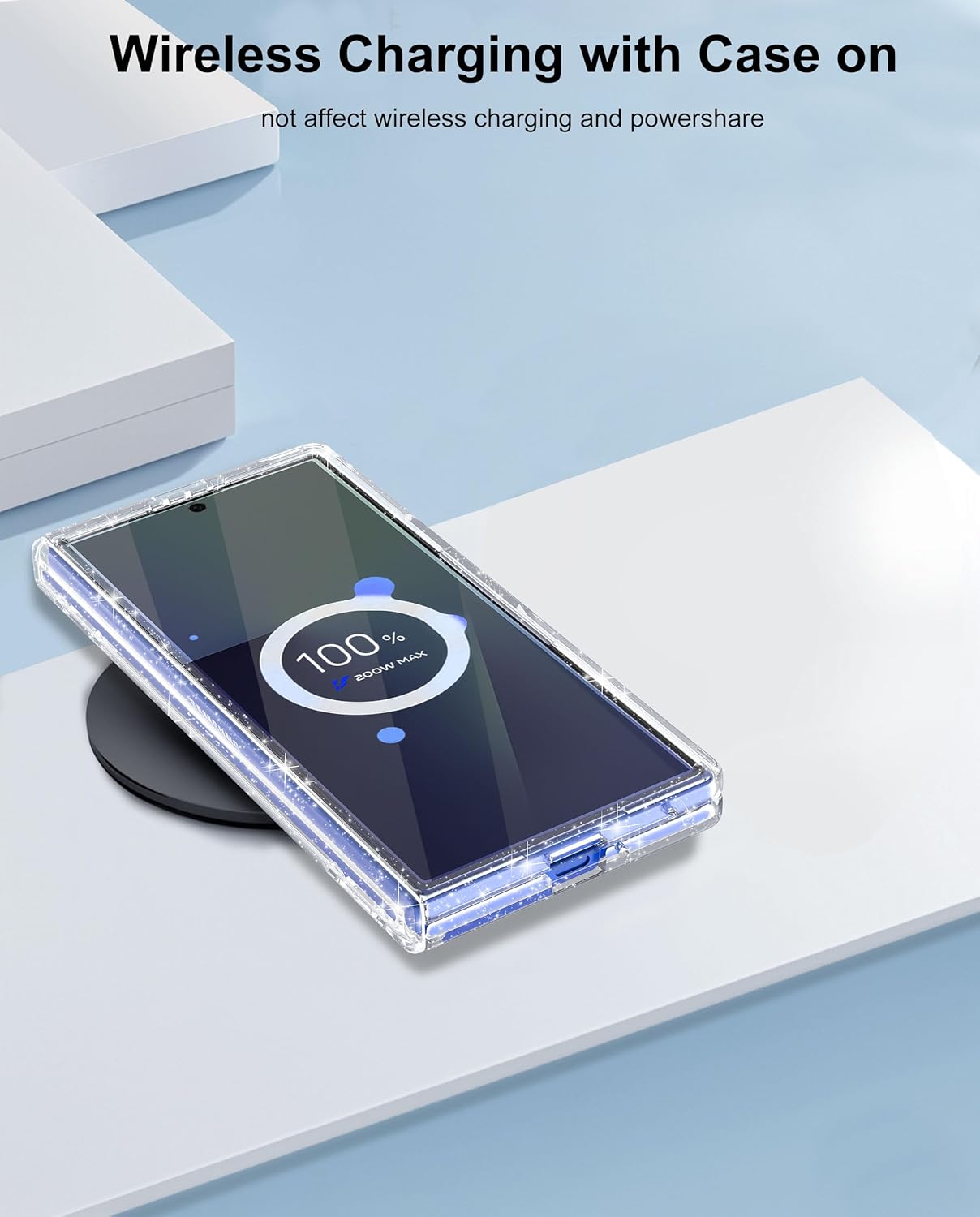 Btscase for Samsung Galaxy Z Fold 7 Case,Built in Front Screen Protector,Gold Glitter Marble Pattern Hard PC Slim Shockproof Full Body Drop Protective Case for Galaxy Z Fold 7 5G, Clear Glitter - Image 7