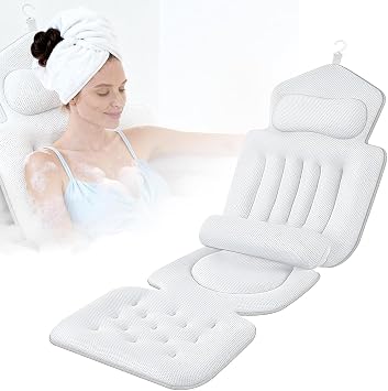 Bathtub pillow with removable lumbar support