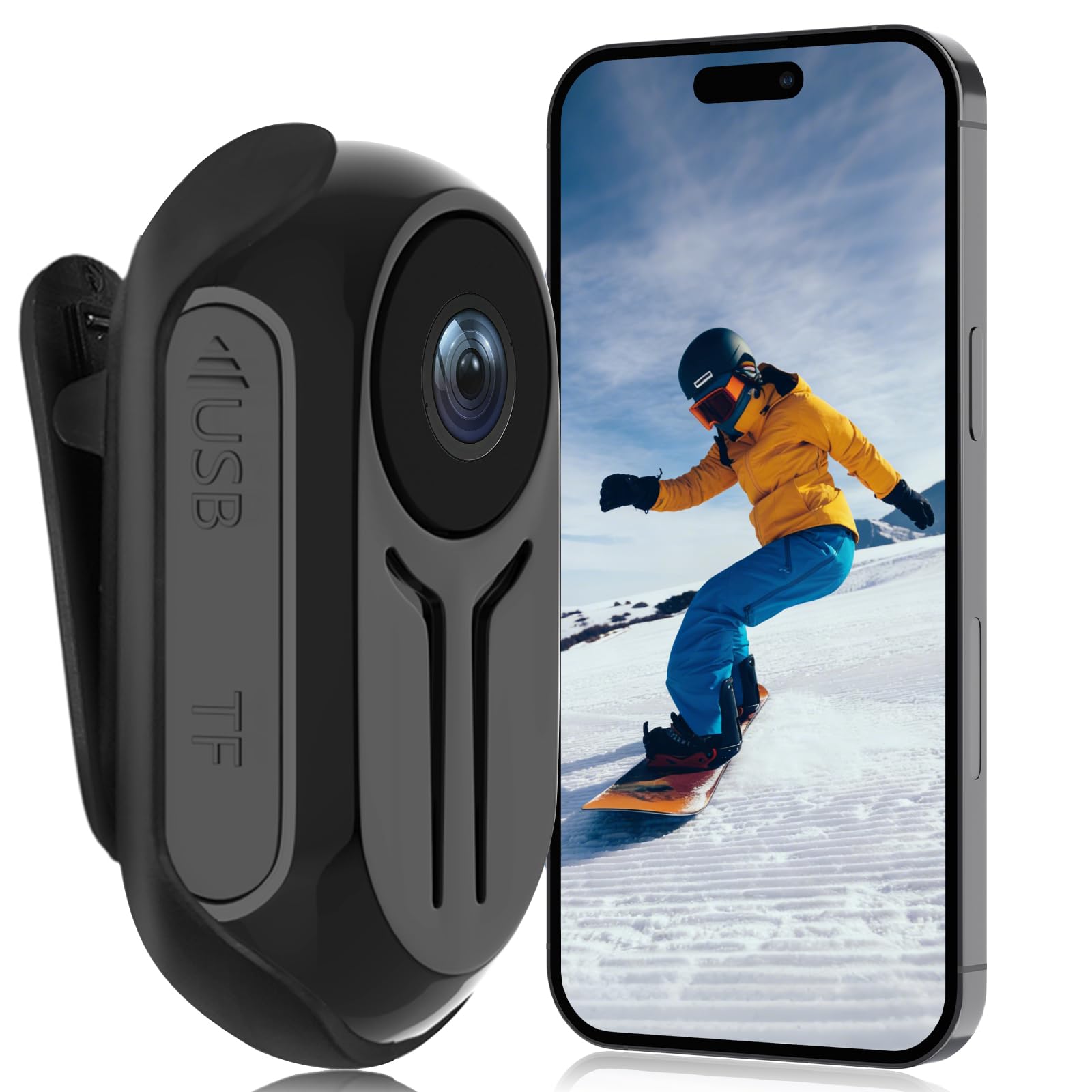 HD1080P Mini Action Cam, Tragbare Body Camera POV Vlog Camera Mini Kamera Helmkamera mit 64GB Karte, Bodycam Pocket Kamera, Kleine Körperkamera für Reisen Sport Outdoor