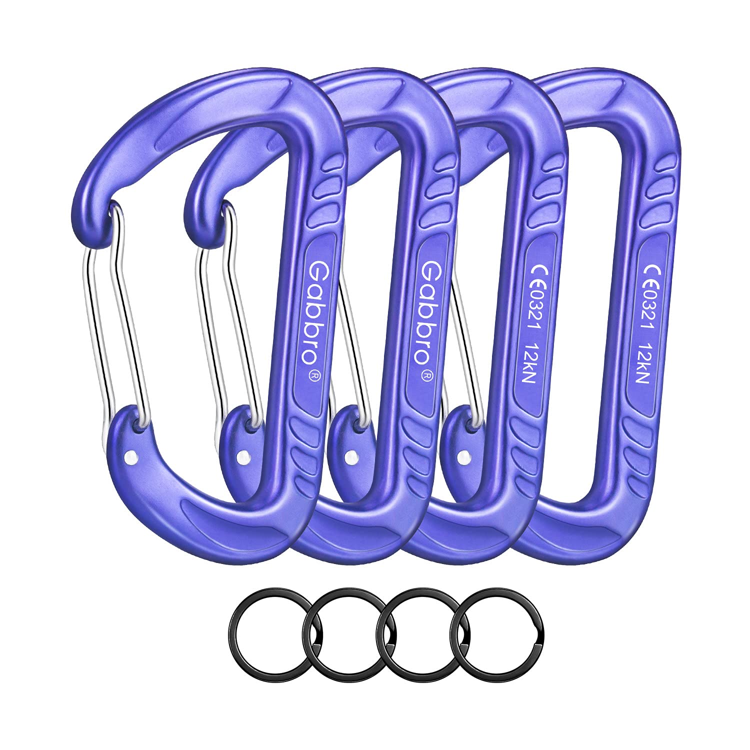 Gabbro Carabiner Clips Heavy Duty, | Wiregate Snap, Screw Locking, Aluminum, Lightweight Caribeener | for Hammock, Hiking, Camping, Water Bottle, Dog