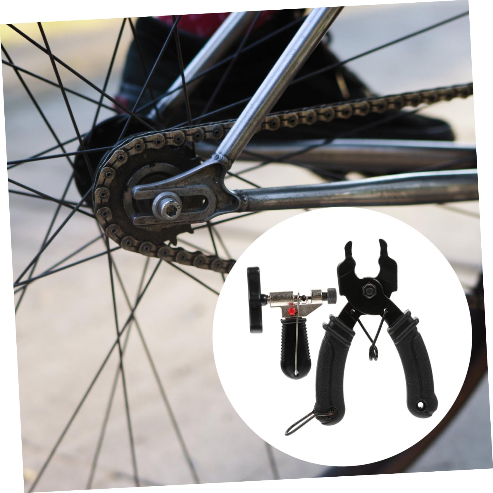 ibasenice Pince à Maillons pour Chaîne de Vélo, Outil de Démontage 2 Pièces | Acier Inoxydable et Abs, Noir, pour Chaîne de Vélo, Retrait Rapide et Remise en Place