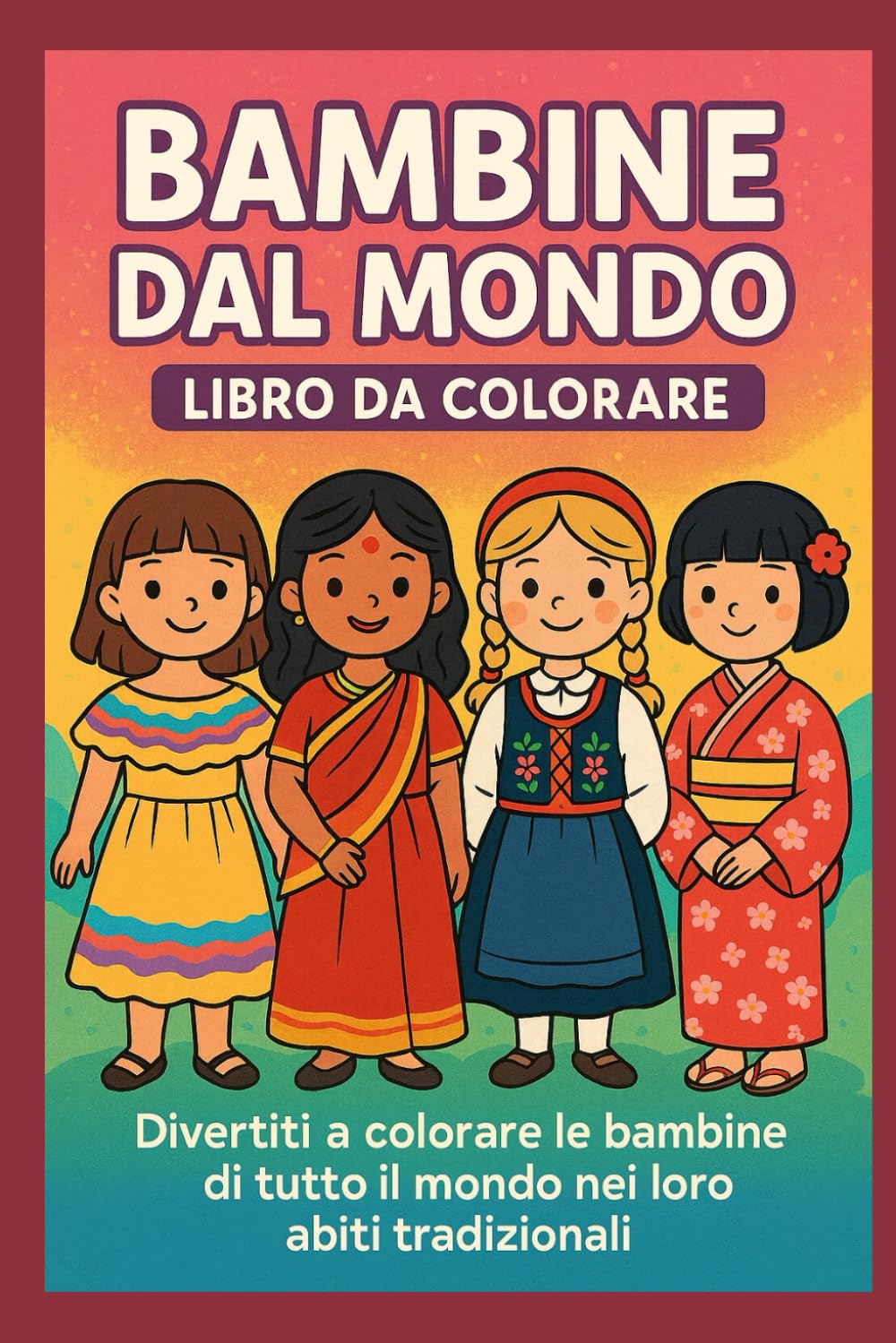 BAMBINE DAL MONDO Libro da Colorare: Divertiti a colorare le bambine di tutto il mondo nei loro abiti tradizionali