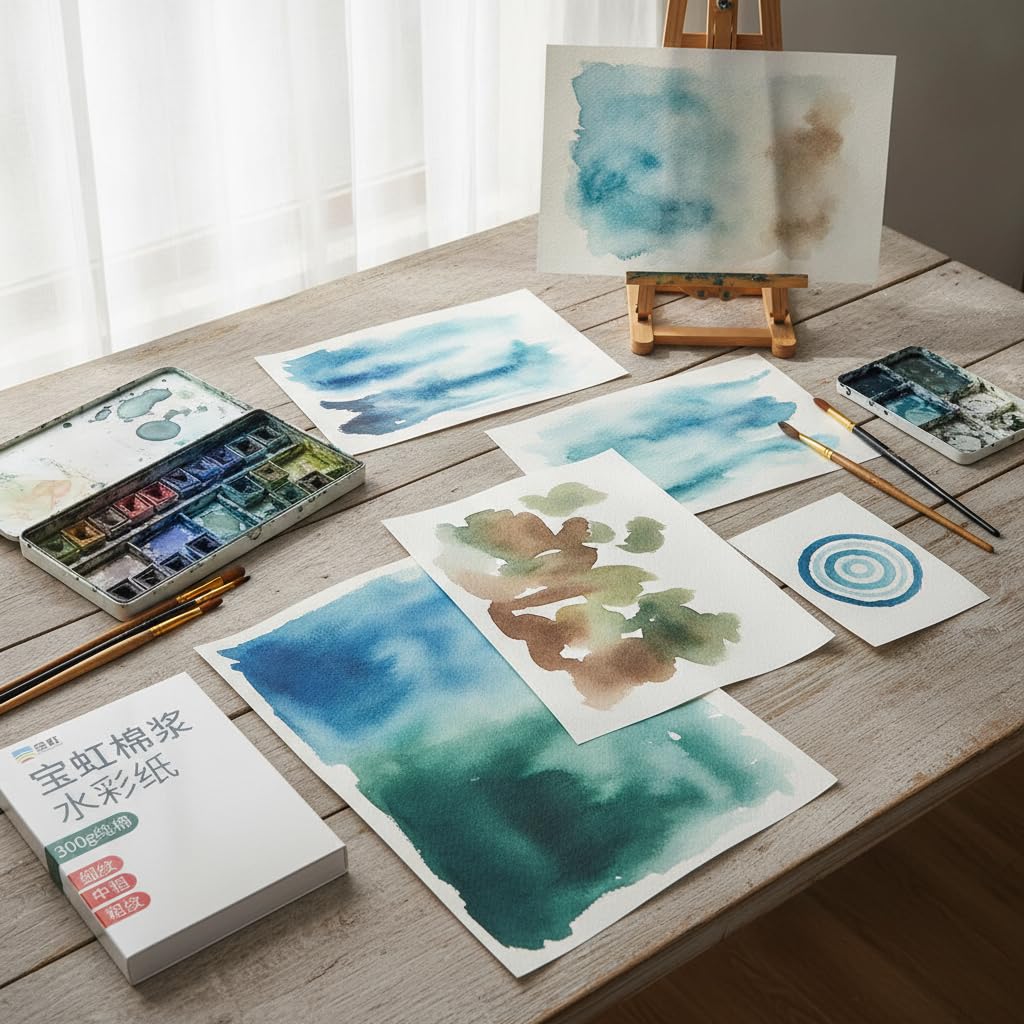 Papier Aquarelle Coton, 4K grain épais 10 feuilles 300g