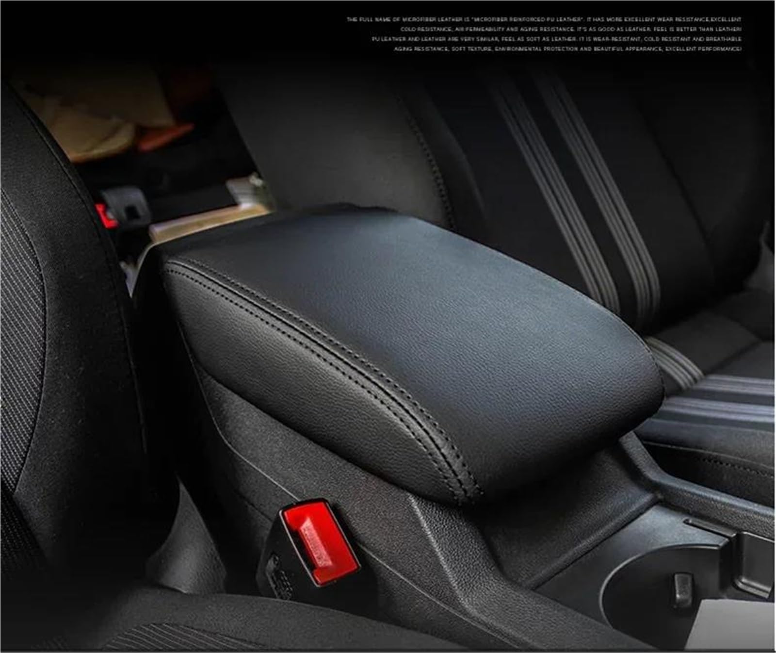 Funda Cuero Para Reposabrazos Coche Accesorios Para Tiguan Para MK1 2007 2008 2009 2010 2011 2012 2013 2014 Para coche(rojo)