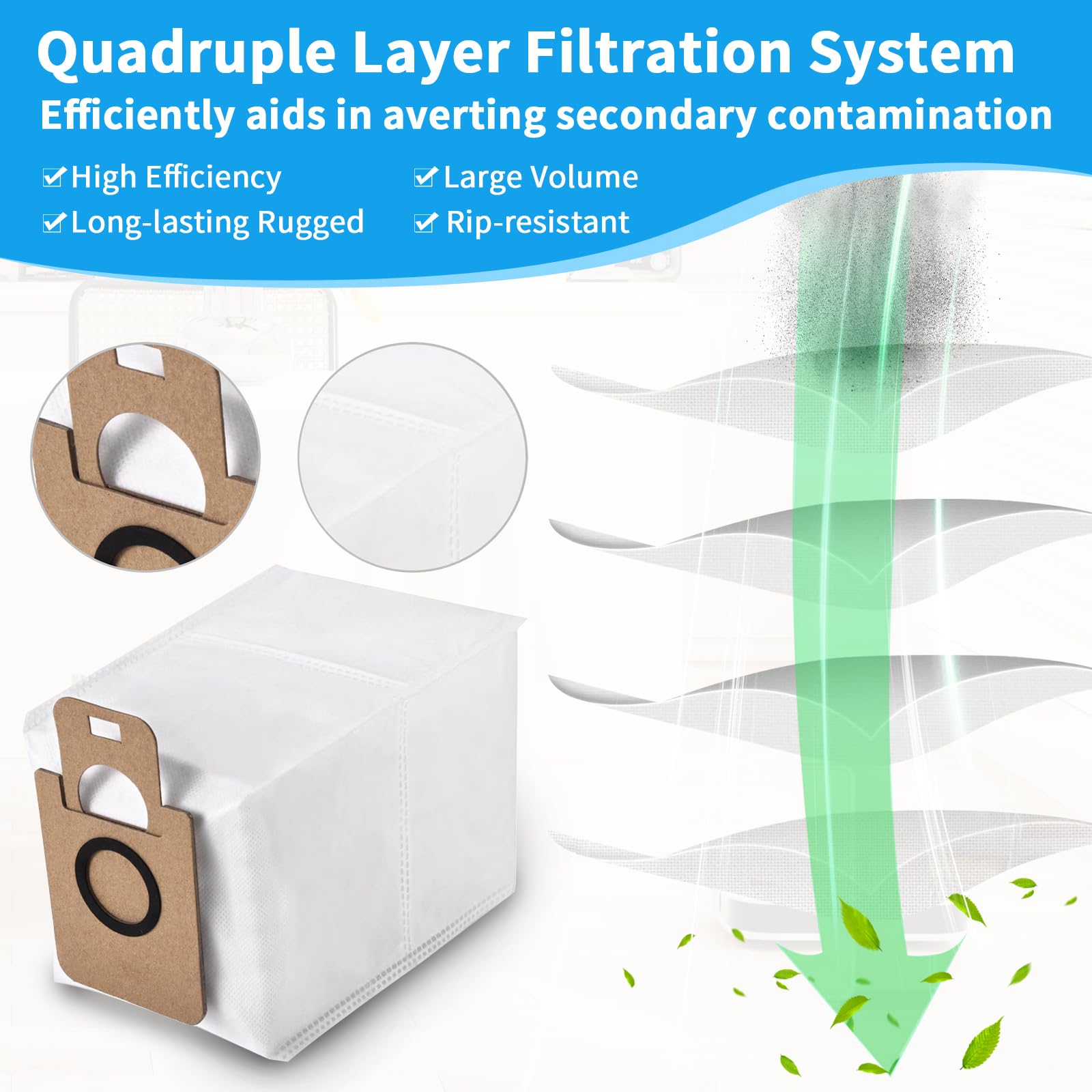 HUAYUWA Filter met zijborstelset, vervangbaar, geschikt voor Dreame Bot W10/W10 Pro robotstofzuigeraccessoires, 2 filters 4 zijborstels