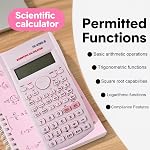 KK-82MS-B Scientific Calculator with 240 Function, 10-Digit Engineering and Financial Student Calculator with 2-Line Display, Suitable for School and Business (Pink)