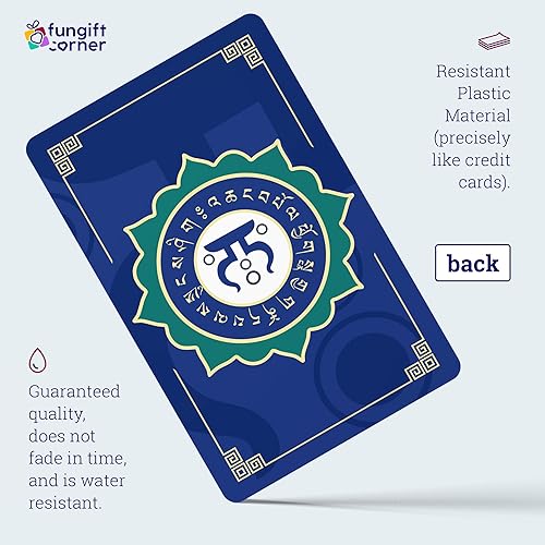 Miniatura 4 de Tarjeta de Feng Shui con amuleto de mandala de loto de 28 zumbidos, símbolo de protección contra malas energías y daños, tarjeta de talismán de Feng