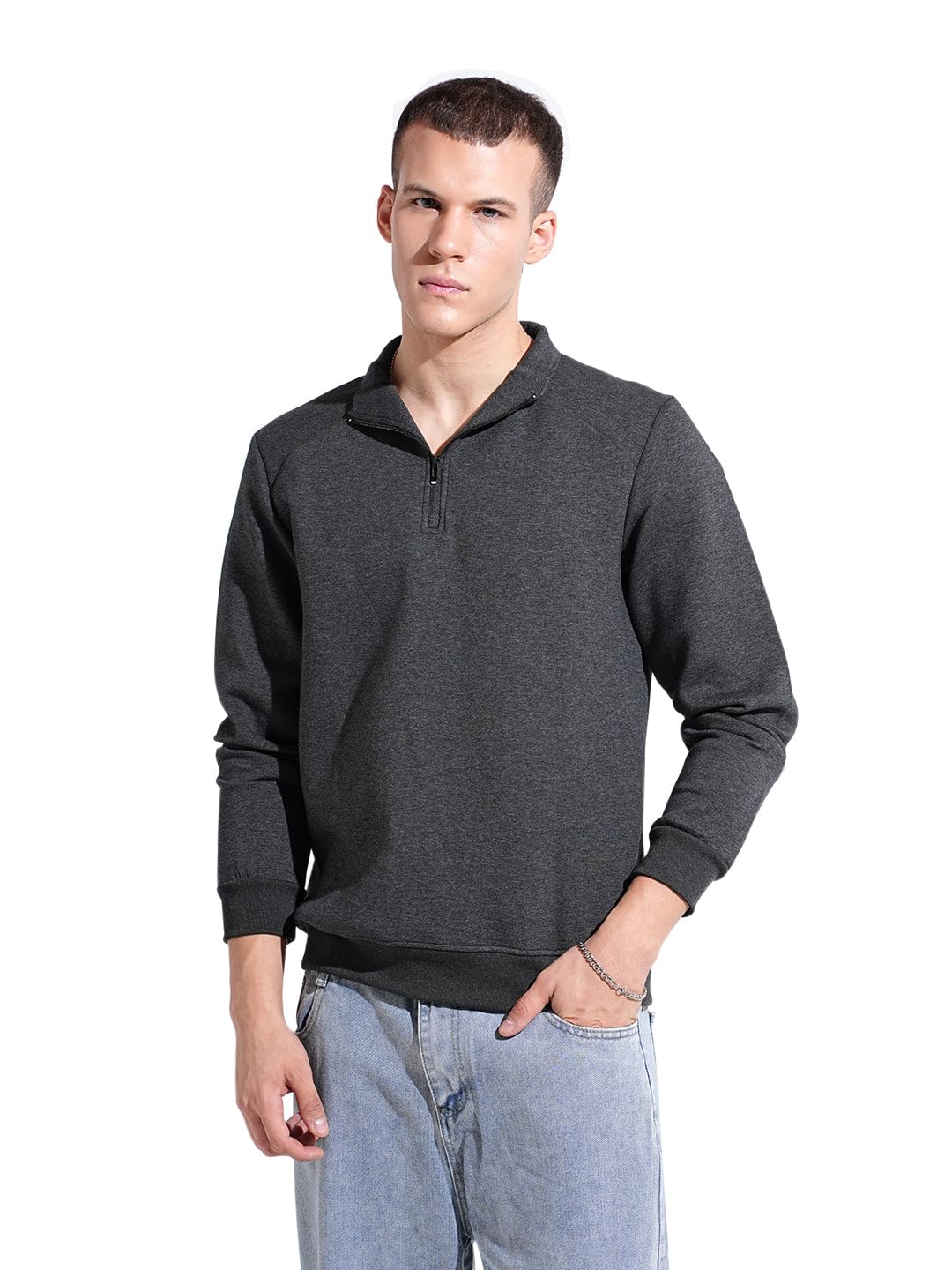 showoffff Edition Men's Grey High Neck Sweater-CHN-71_Grey-picture-32