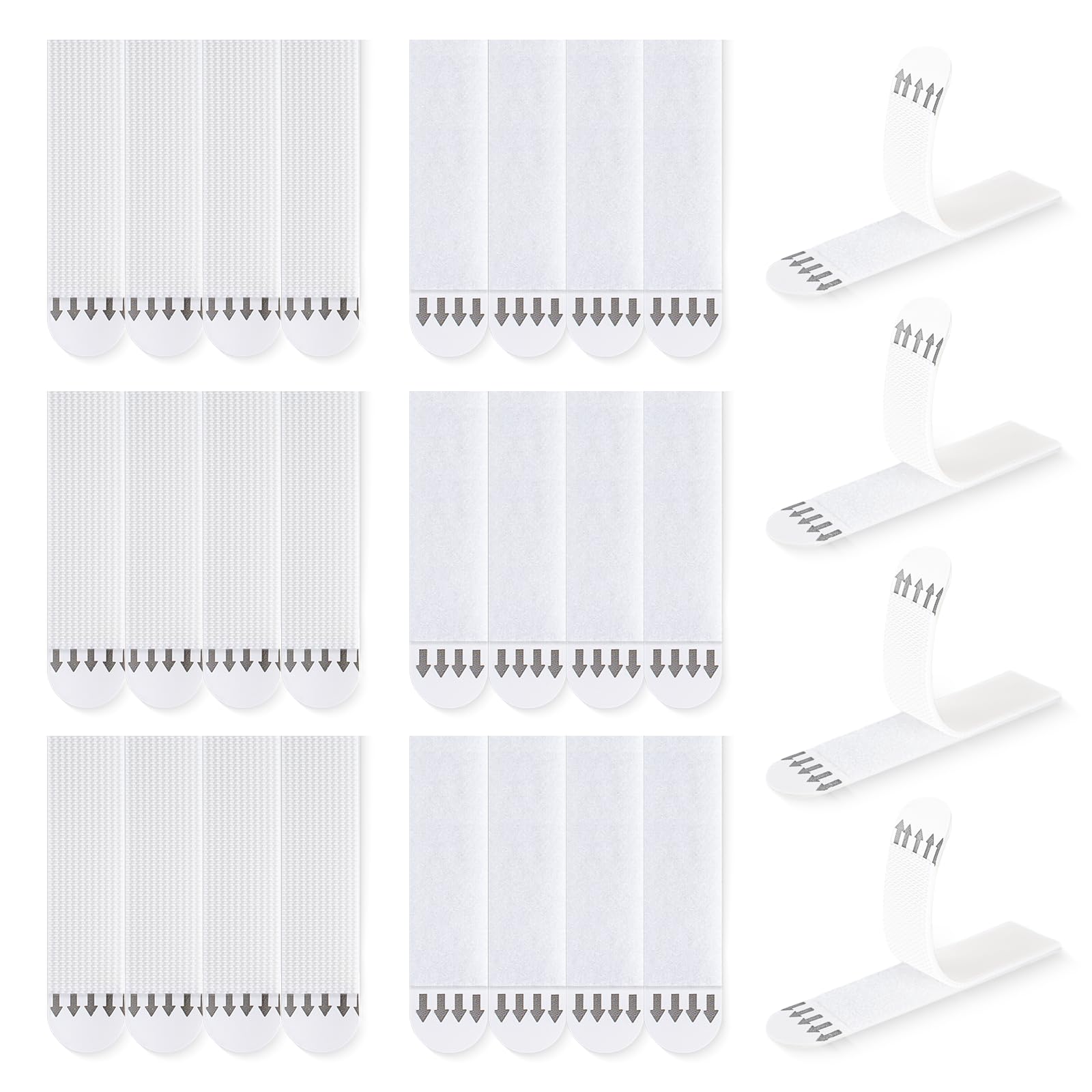 LLPTStrisce appendiquadri | 12 Paia (24 Strisce) | Medium 19 x 72 mm | Ganci per quadri senza chiodi | Strisce adesive resistenti e anti-danno | per poster e cornici (MW19712) | Bianco