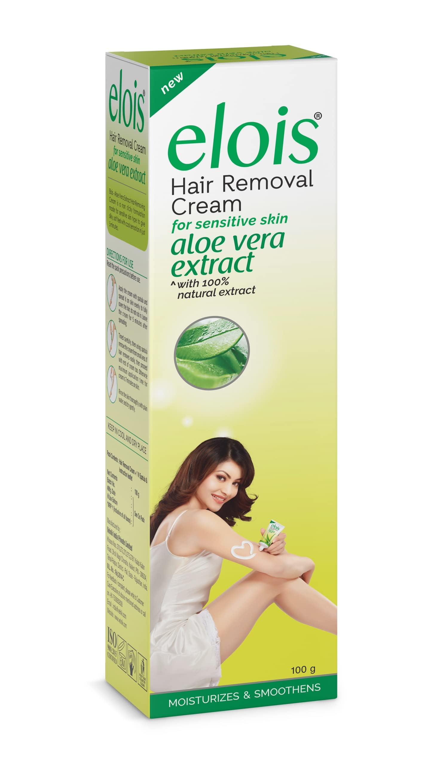 Elois Hair Removal Cream for Women & Girls | Hair Remover Cream for Bikini Area & Private Parts | Silky Soft Skin with Aleo Vera Essence | For Legs, Underarms & Arms - 100g (Pack of 2)