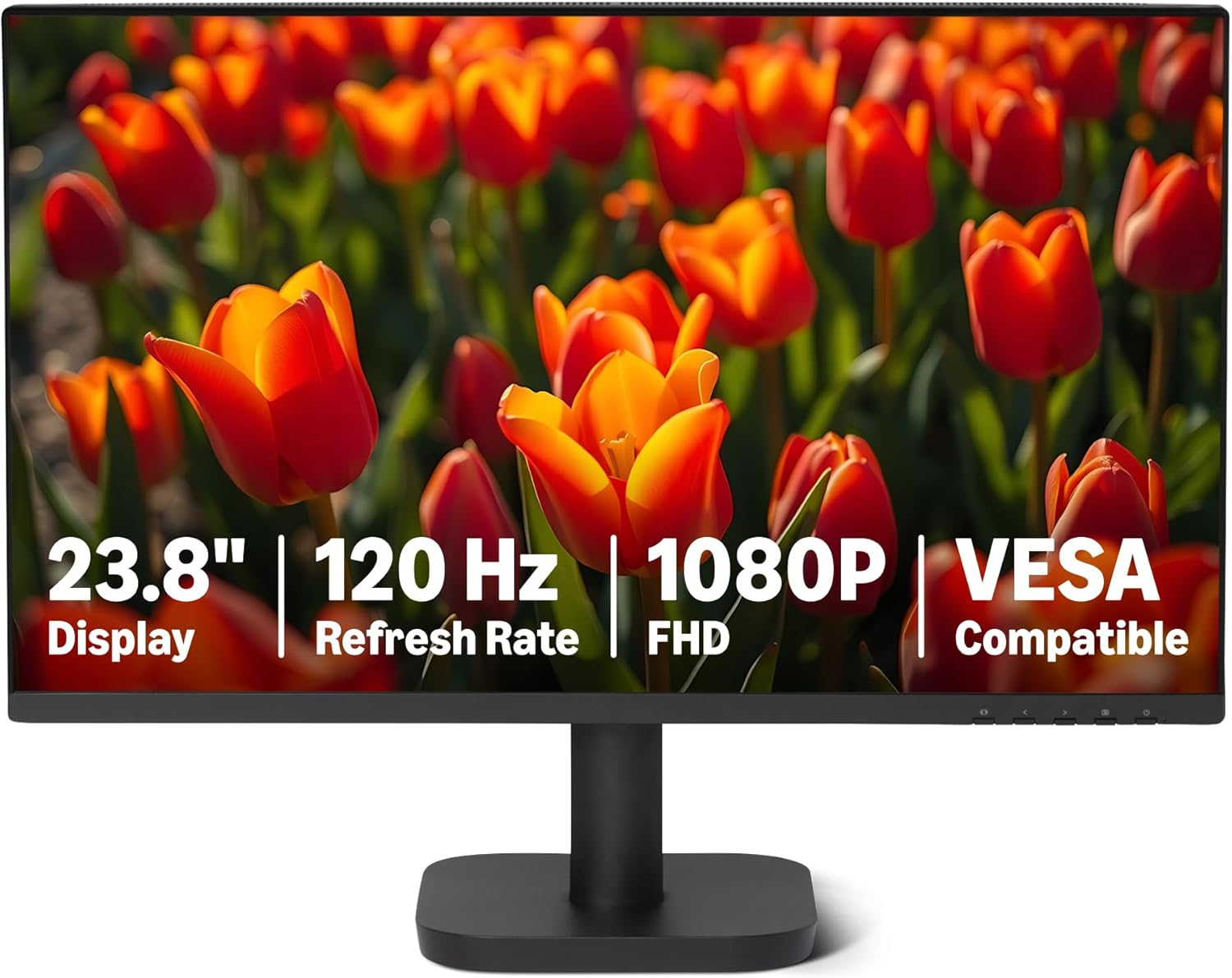 Amazon Basics Monitor de Ordenador de 61,0 cm, 120 Hz, FHD 1080P, Compatible con HDMI, DP, VGA, VESA, para Oficina y hogar, Negro
