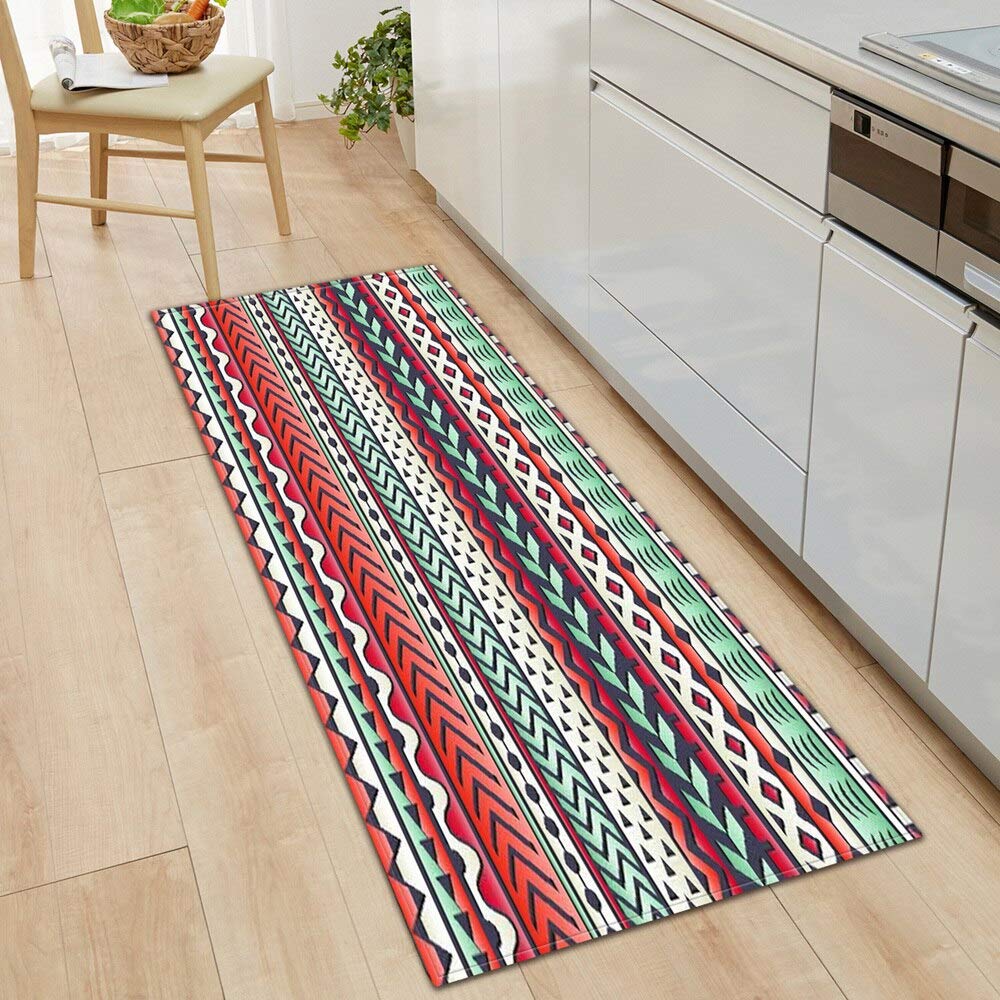 OPLJ Kitchen Doormat Entrance Decoration Living Room Carpet Bedroom Bedside Modern Hallway Floor Rugs Anti-Slip Bathroom Mat A9 60x180cm