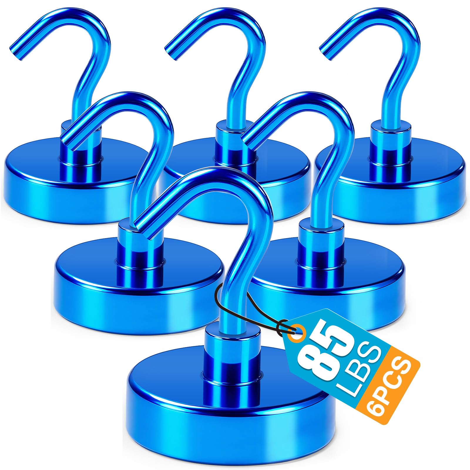 LOVIMAG 6 Pack 85LB Magnetic Hooks, Strong Cabin Ship Essentials Hook Heavy Duty Refrigerator Fridge Magnets Hanging for Classroom Beach Vacation