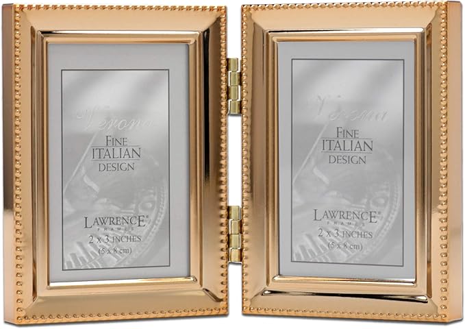 Lawrence Frames Classic Bead Picture Frame 2.5x3.5 Double 2 Count